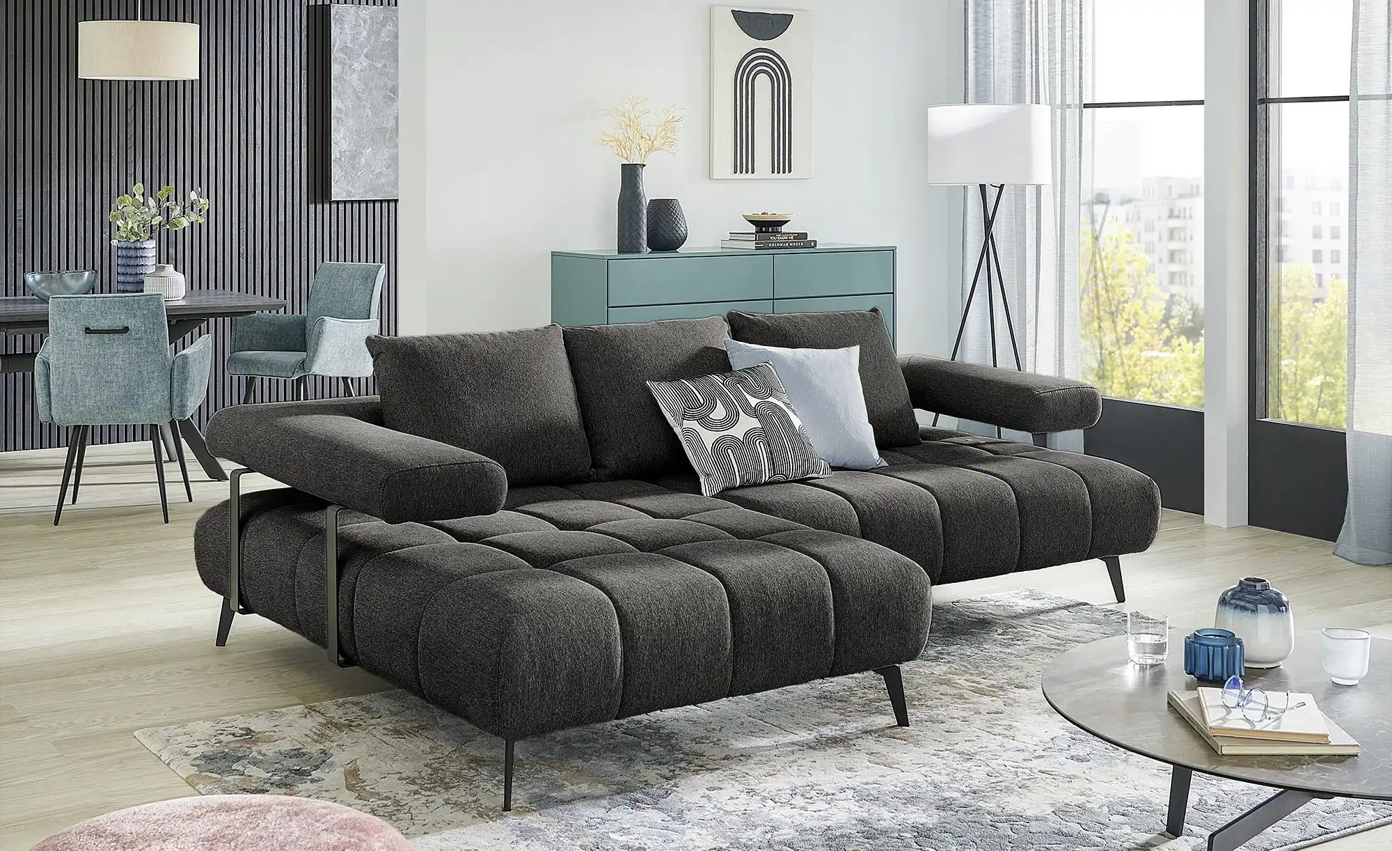 Thumbnail - switch Ecksofa  Magnetic ¦ schwarz ¦ Maße (cm): B: 266 H: 68,5 T: 180.0 Polstermöbel > Sofas > Ecksofas - Höffner