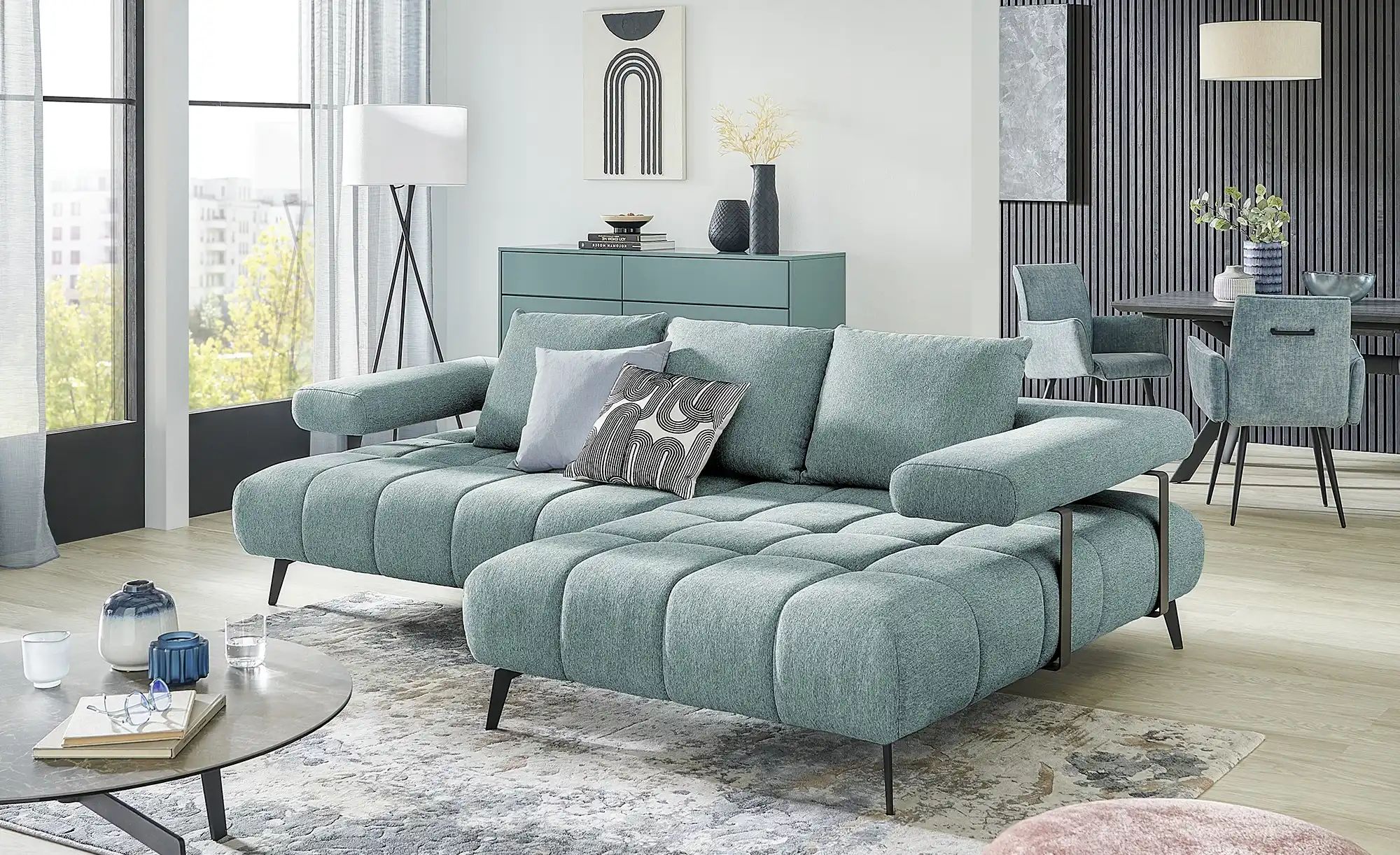 Thumbnail - switch Ecksofa  Magnetic ¦ blau ¦ Maße (cm): B: 266 H: 68,5 T: 180.0 Polstermöbel > Sofas > Ecksofas - Höffner