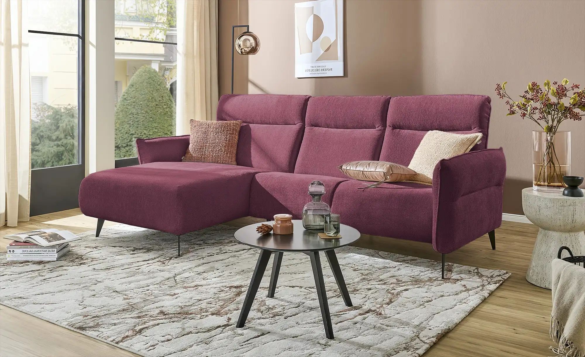 Thumbnail - switch Ecksofa  Stelvio ¦ lila/violett ¦ Maße (cm): B: 286 H: 103 Polstermöbel > Sofas > Ecksofas - Höffner