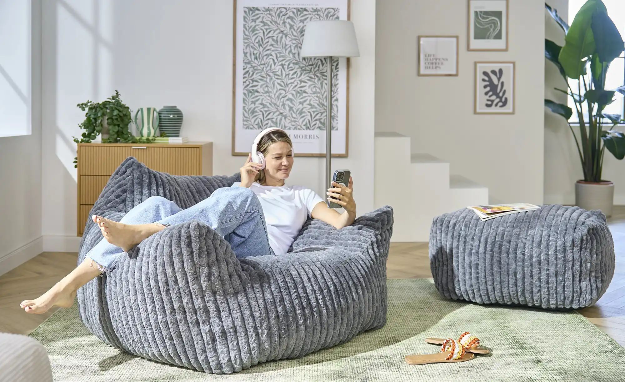 Thumbnail - Sessel vakuumiert Sashenka ¦ grau ¦ Maße (cm): B: 116 H: 75 T: 110.0 Polstermöbel > Sessel > Polstersessel - Höffner