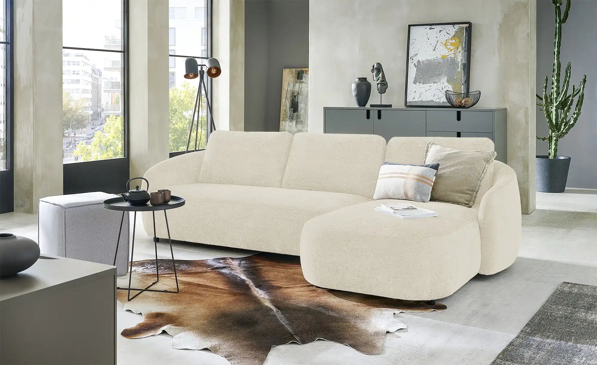 SOHO Ecksofa  Olbina ¦ creme ¦ Maße (cm): B: 287 H: 80 T: 165.0 Polstermöbe günstig online kaufen