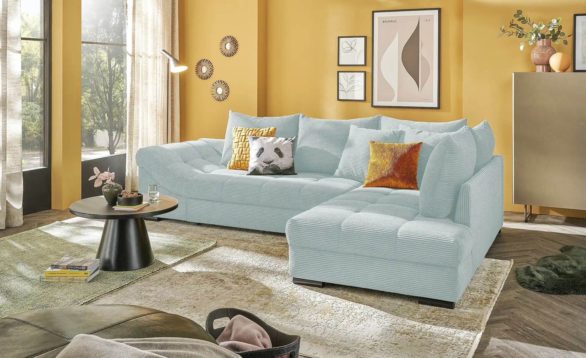 Thumbnail - bobb Ecksofa  Allegro ¦ blau ¦ Maße (cm): B: 303 H: 92 T: 202.0 Polstermöbel > Sofas > 3-Sitzer - Höffner