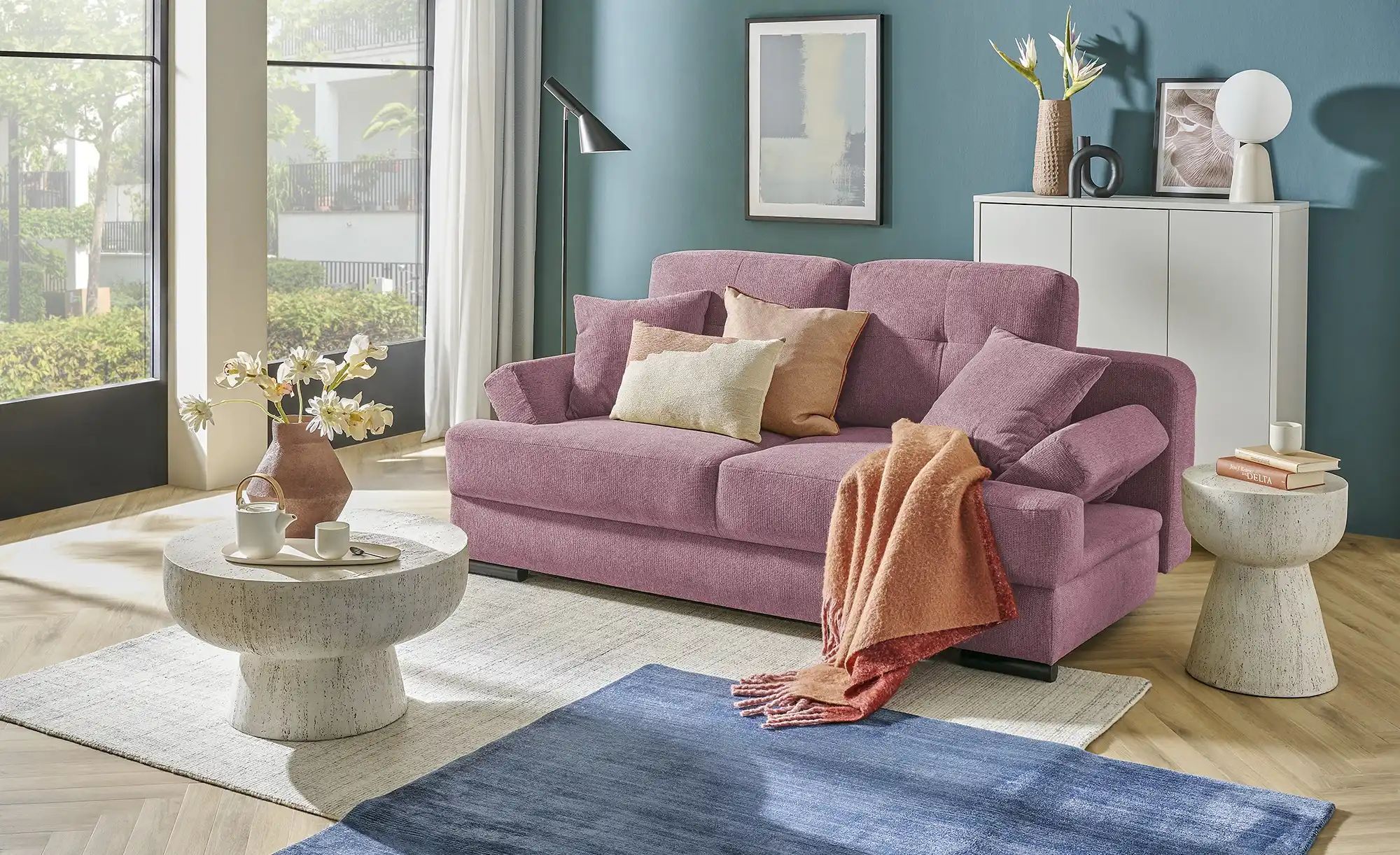 Thumbnail - bobb Schlafsofa  Gaida de Luxe ¦ lila/violett ¦ Maße (cm): B: 203 H: 94 T: 112.0 Polstermöbel > Sofas > 2-Sitzer - Höffn...