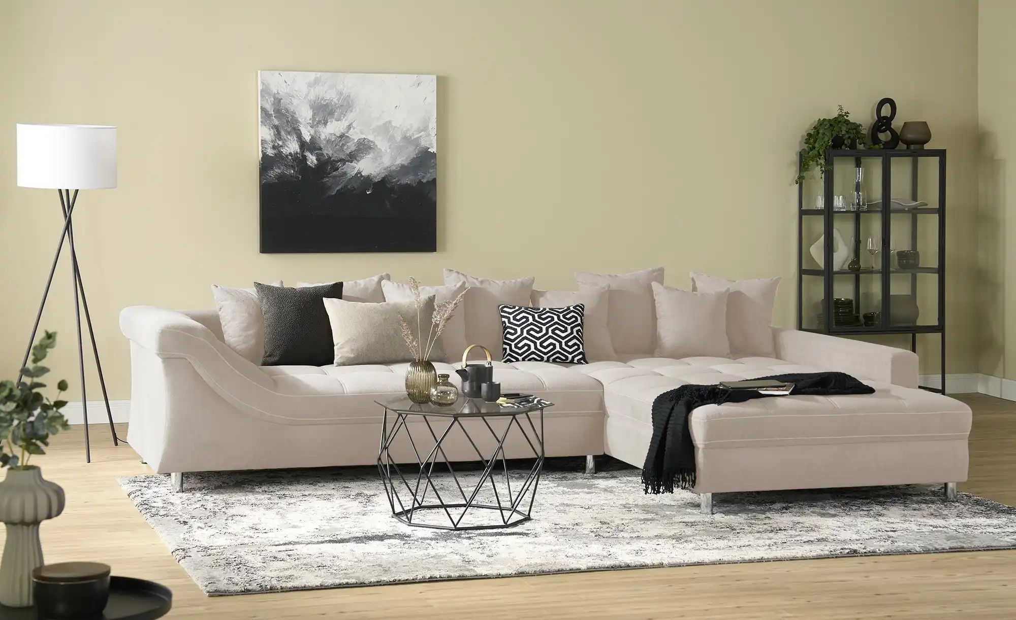 smart Ecksofa  Hanalie ¦ beige ¦ Maße (cm): B: 340 H: 95 T: 226.0 Polstermö günstig online kaufen