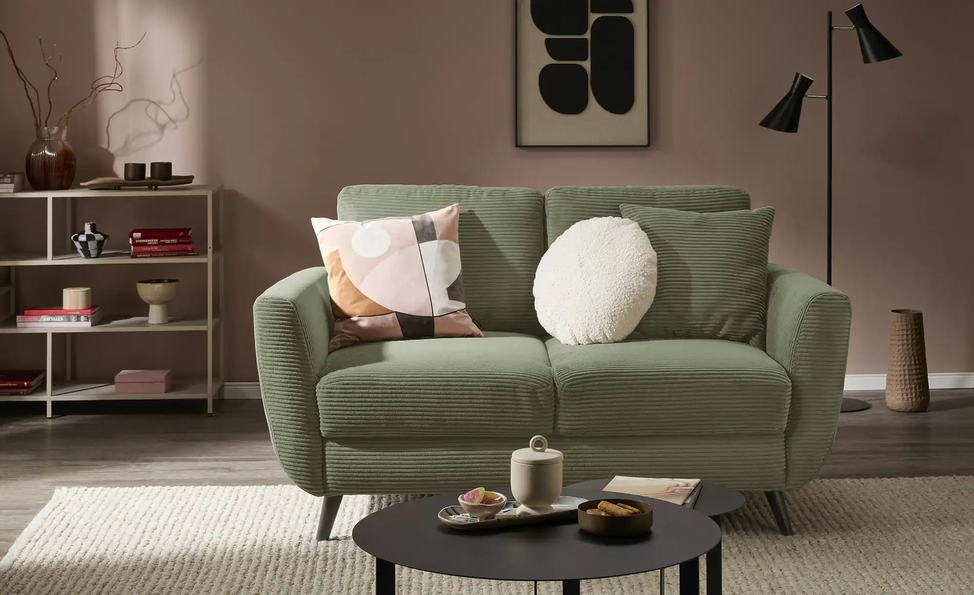 Thumbnail - smart Einzelsofa  Wanja ¦ grün ¦ Maße (cm): B: 158 H: 90 T: 90.0 Polstermöbel > Sofas > 2-Sitzer - Höffner