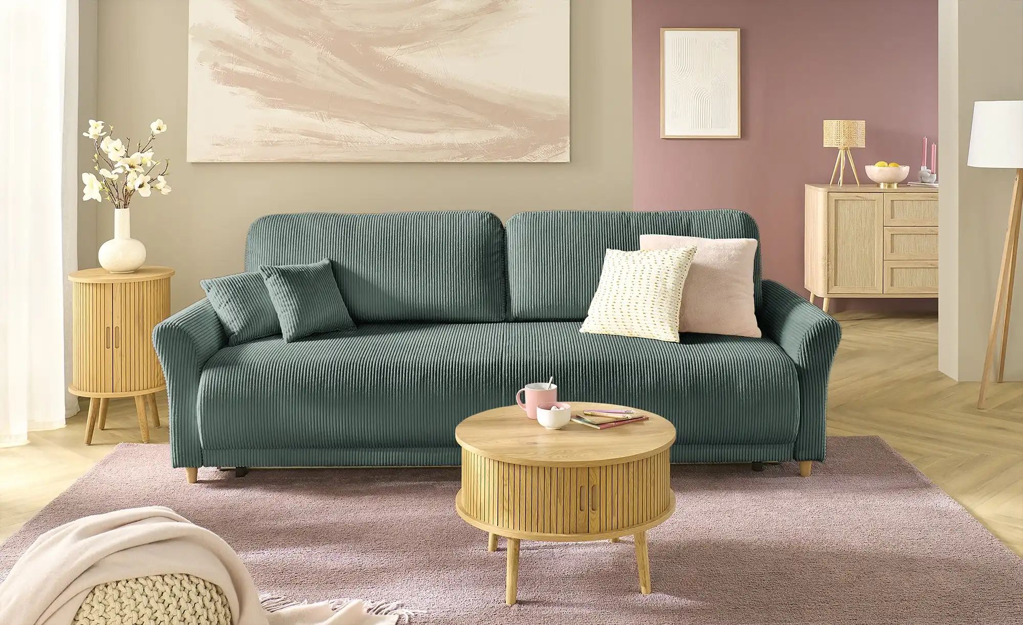 Big Sofa mit Funktion  Malyn II ¦ grün ¦ Maße (cm): B: 232 H: 88 T: 100.0 P günstig online kaufen