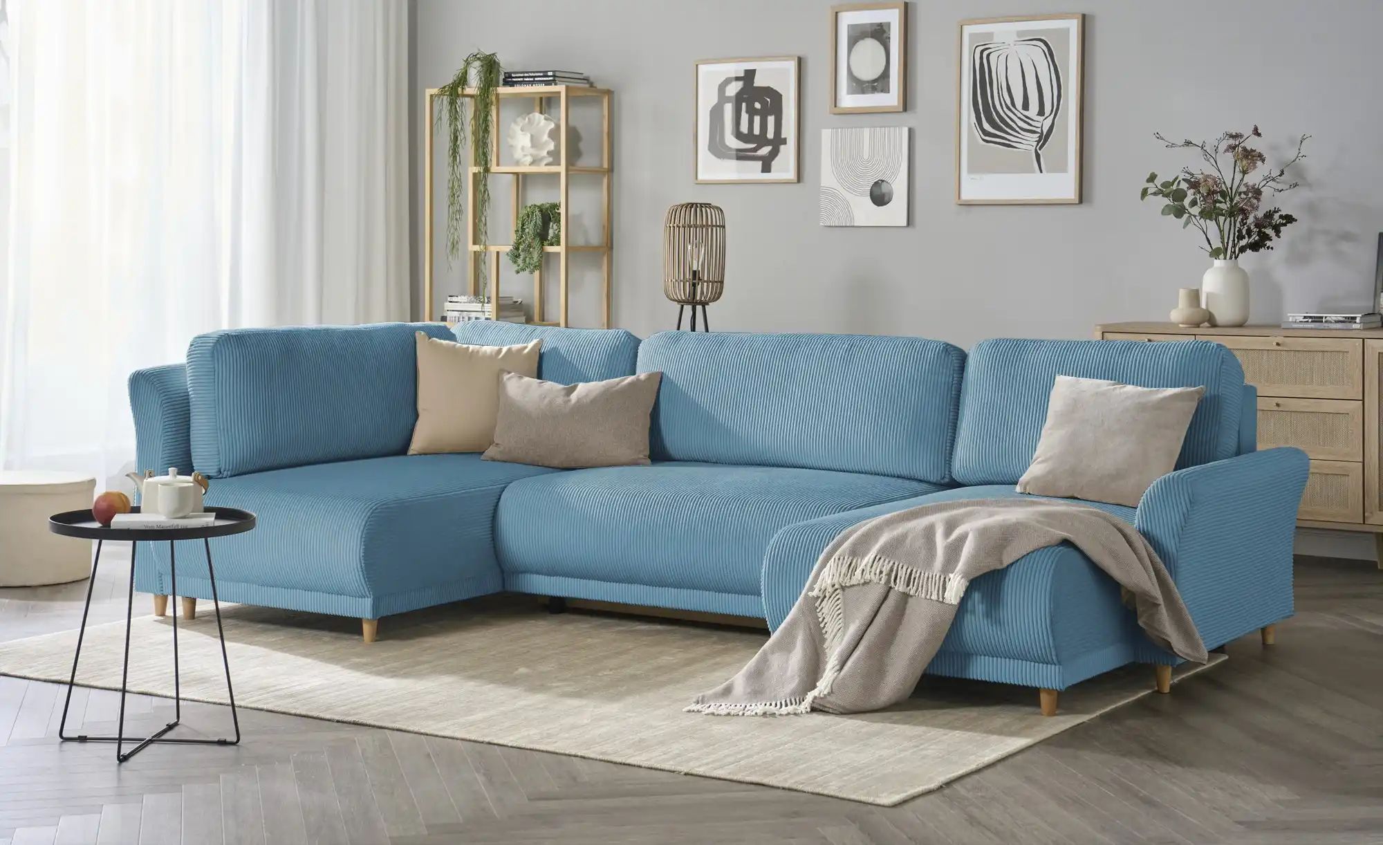 Thumbnail - Wohnlandschaft mit Funktion  Malyn II ¦ türkis/petrol ¦ Maße (cm): B: 316 H: 90 T: 160.0 Polstermöbel > Sofas > Wohnland...