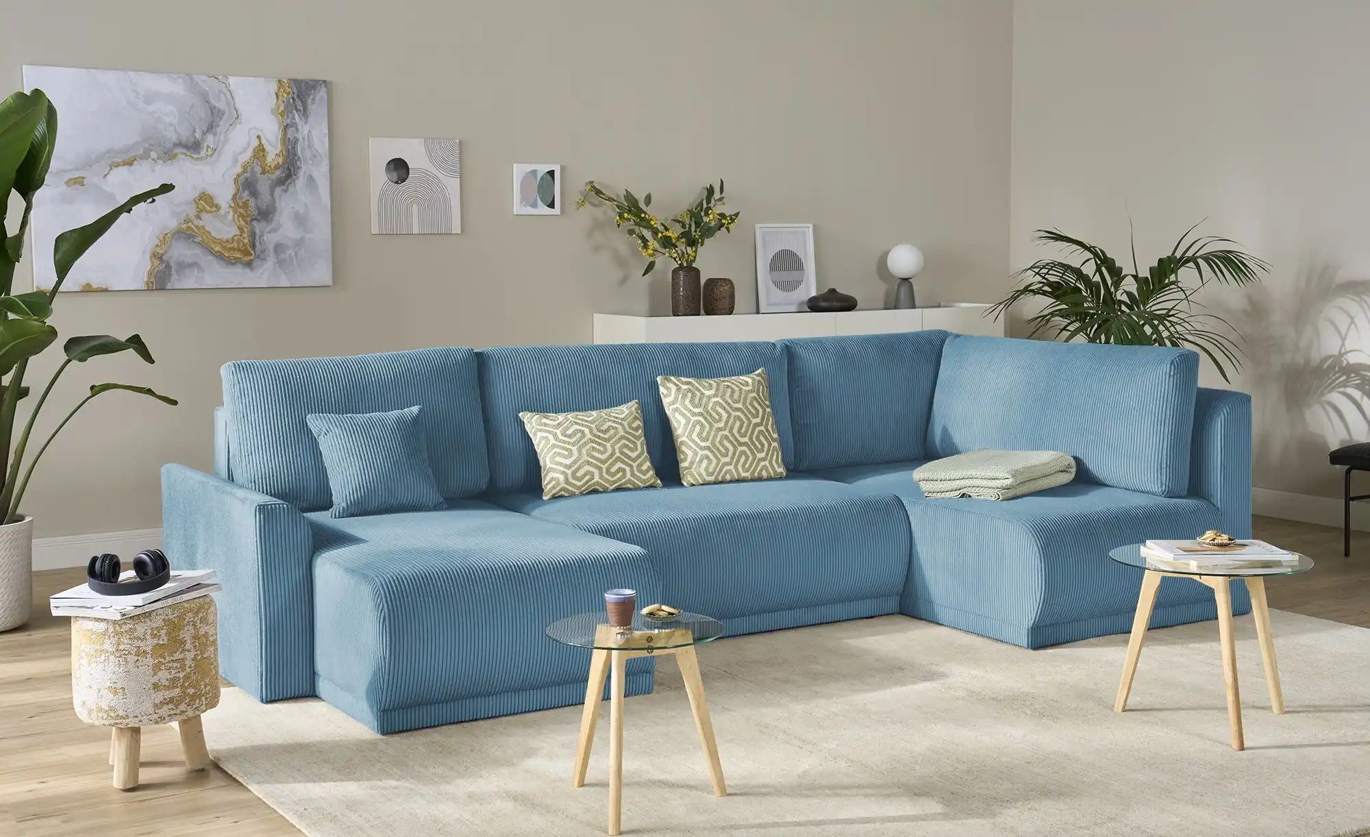 Wohnlandschaft  Malyn ¦ türkis/petrol ¦ Maße (cm): B: 313 H: 90 T: 160.0 Po günstig online kaufen