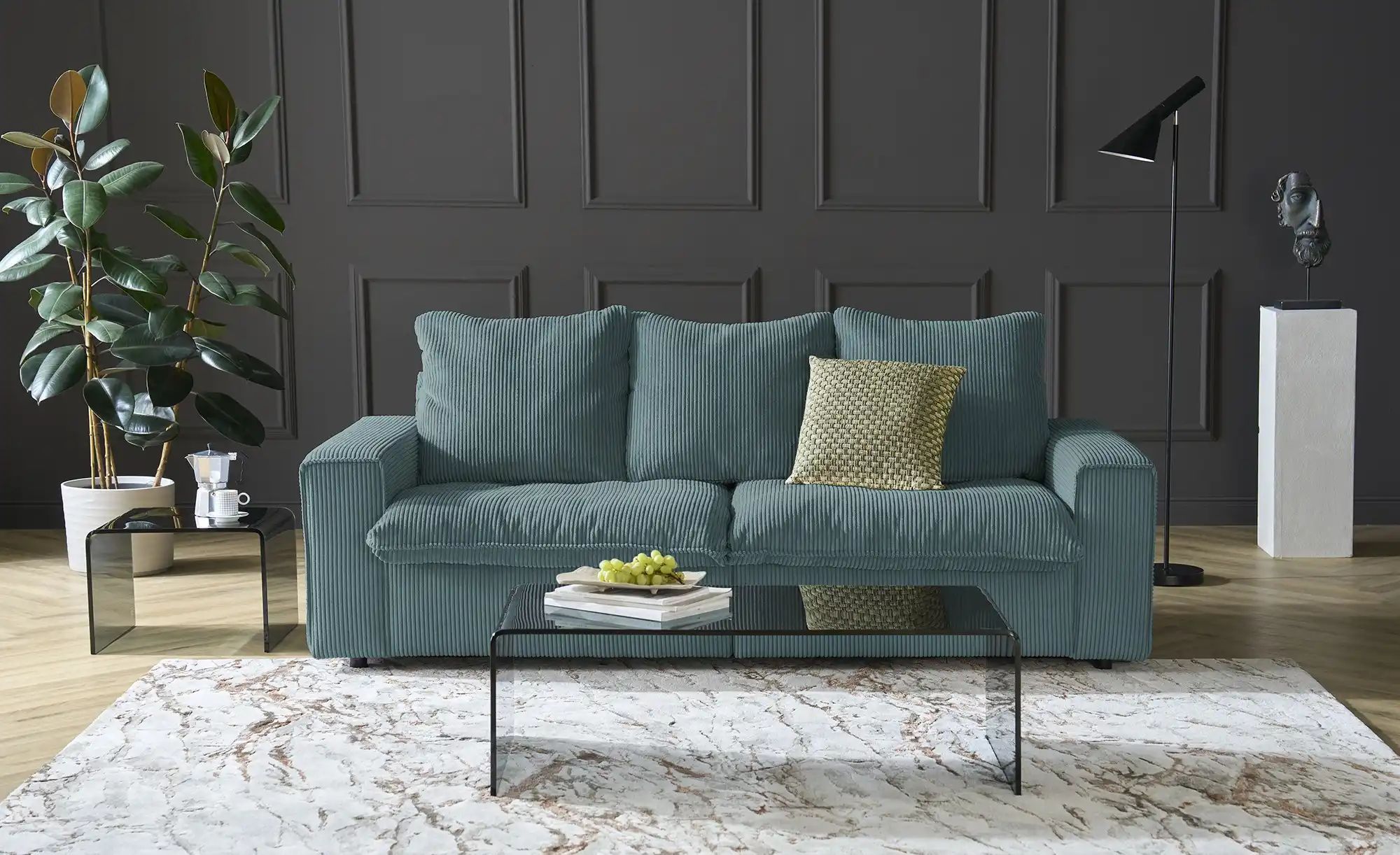 Thumbnail - SOHO Big Sofa  Kini ¦ türkis/petrol ¦ Maße (cm): B: 214 H: 85 T: 107.0 Polstermöbel > Sofas > 2-Sitzer - Höffner