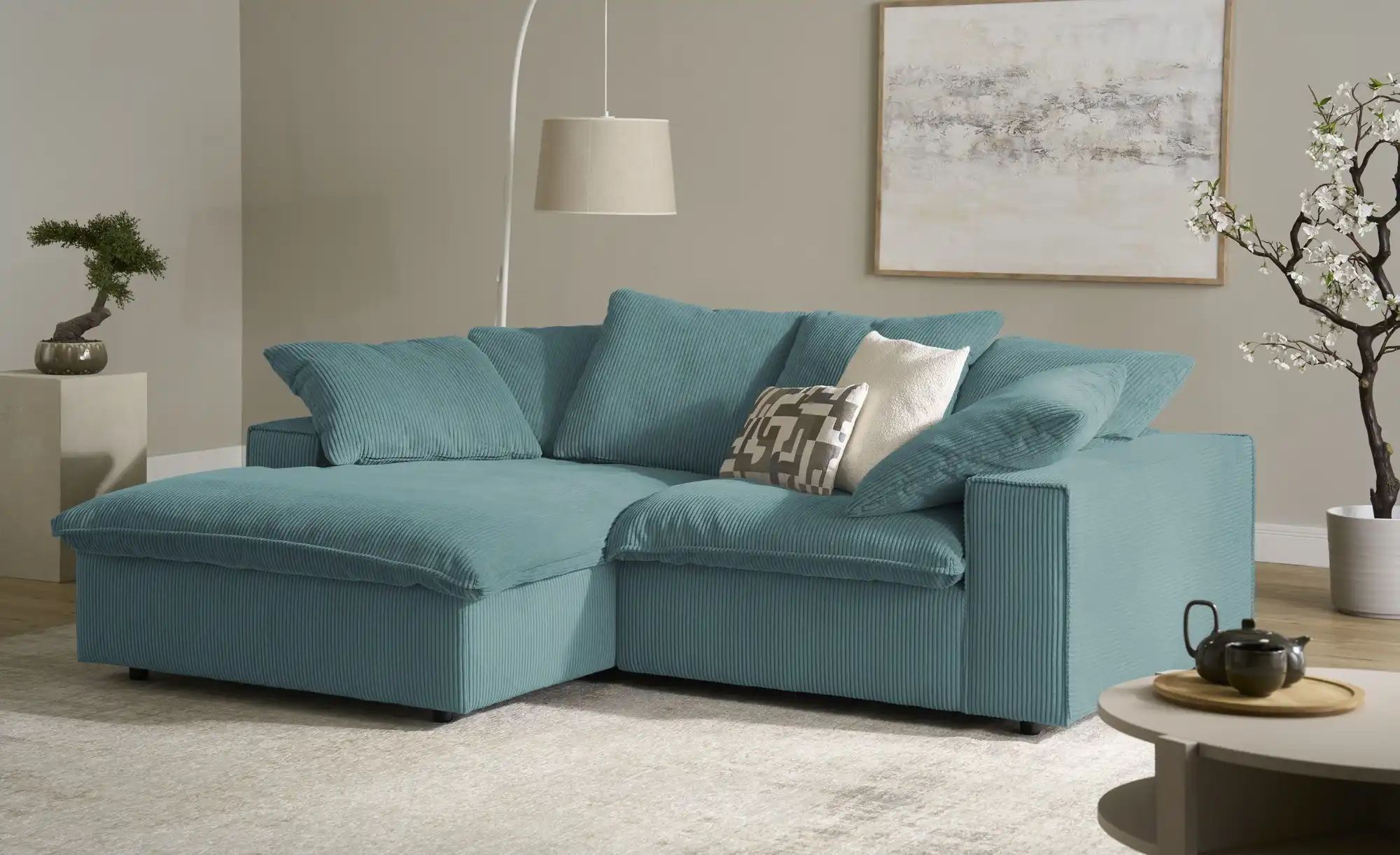SOHO Ecksofa  Kini ¦ blau ¦ Maße (cm): B: 230 H: 83 T: 180.0 Polstermöbel > günstig online kaufen