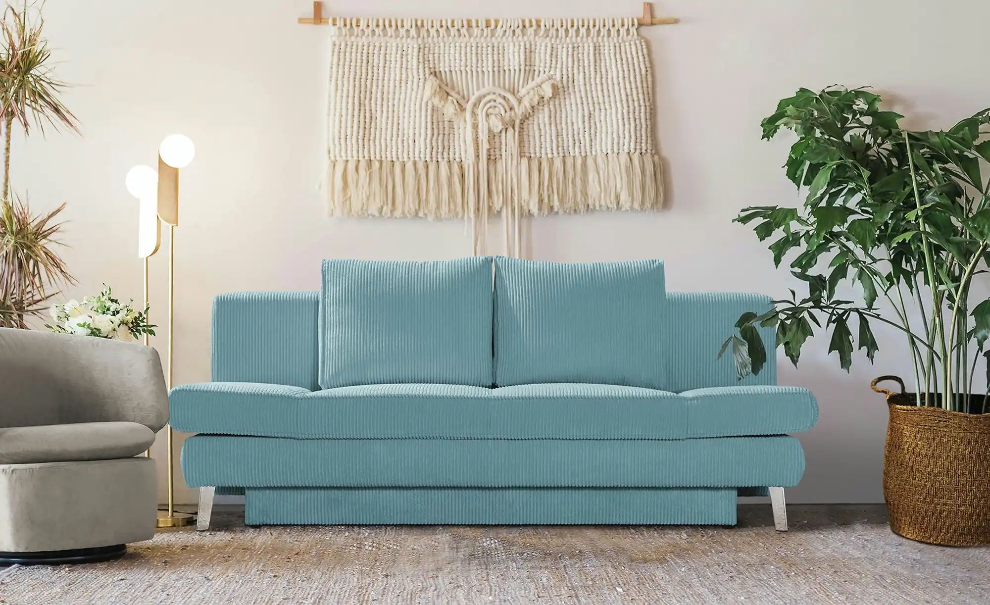 Schlafsofa mit Bettkasten Sidney ¦ türkis/petrol ¦ Maße (cm): B: 200 H: 85 günstig online kaufen