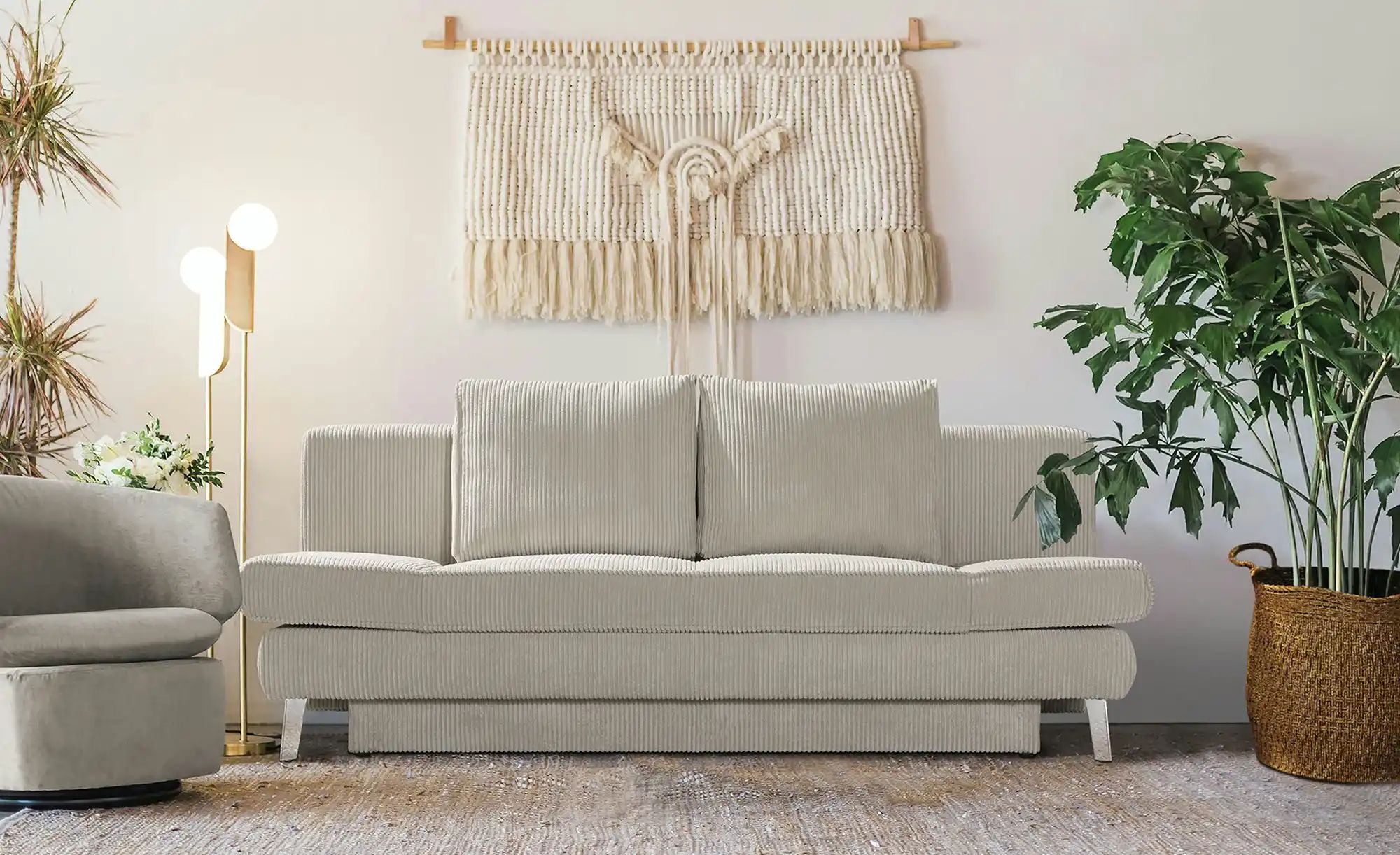 Thumbnail - Schlafsofa mit Bettkasten Sidney ¦ beige ¦ Maße (cm): B: 200 H: 85 T: 90.0 Polstermöbel > Sofas > 2-Sitzer - Höffner