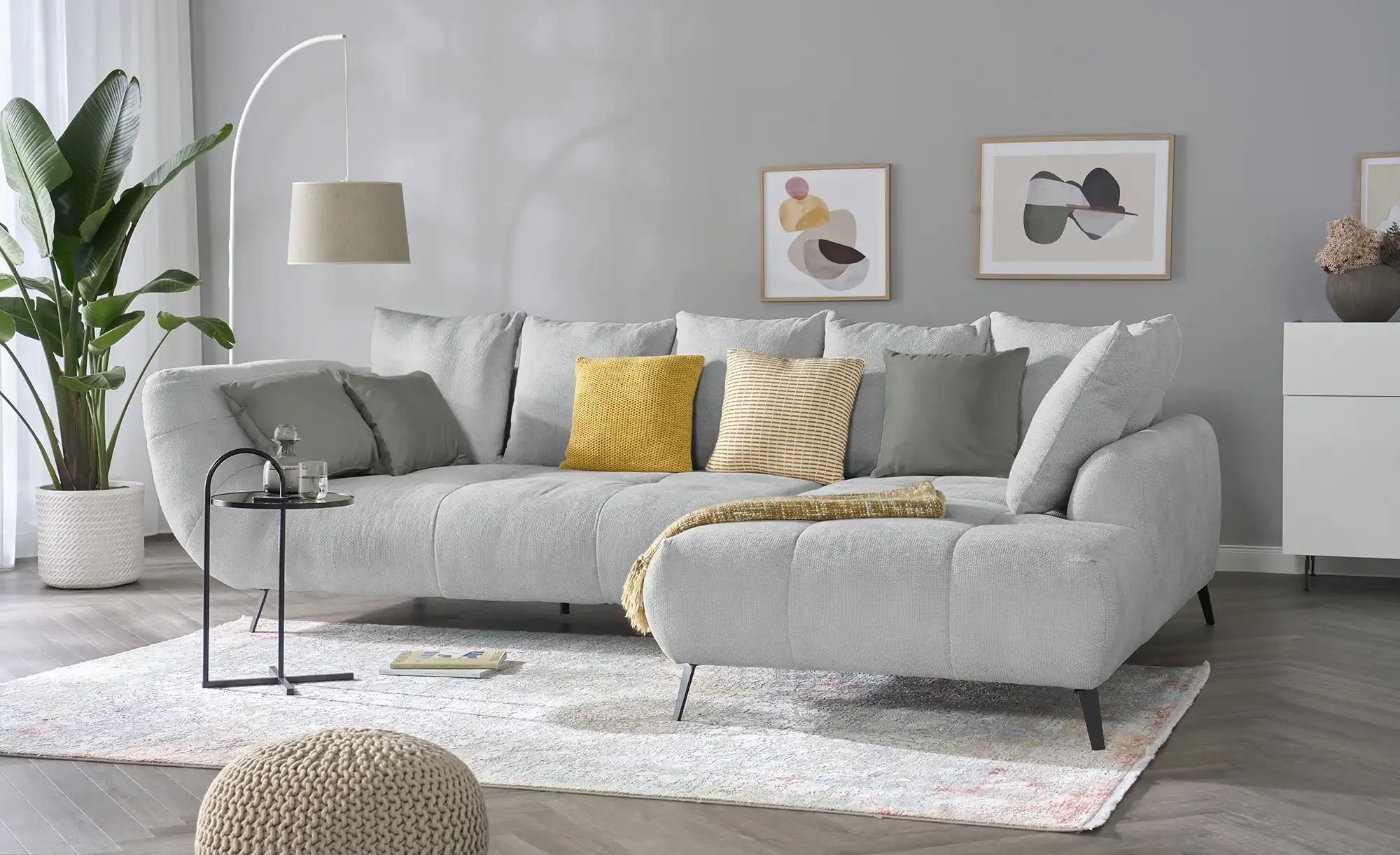 Thumbnail - bobb Ecksofa  Bellani III ¦ grau ¦ Maße (cm): B: 318 H: 90 T: 218.0 Polstermöbel > Sofas > 3-Sitzer - Höffner