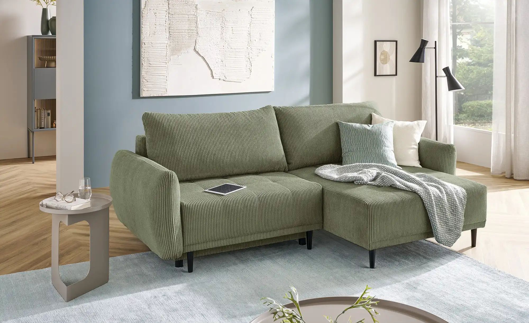 Thumbnail - smart Ecksofa Tori ¦ grün ¦ Maße (cm): B: 241 H: 93 T: 148.0 Polstermöbel > Sofas > 3-Sitzer - Höffner