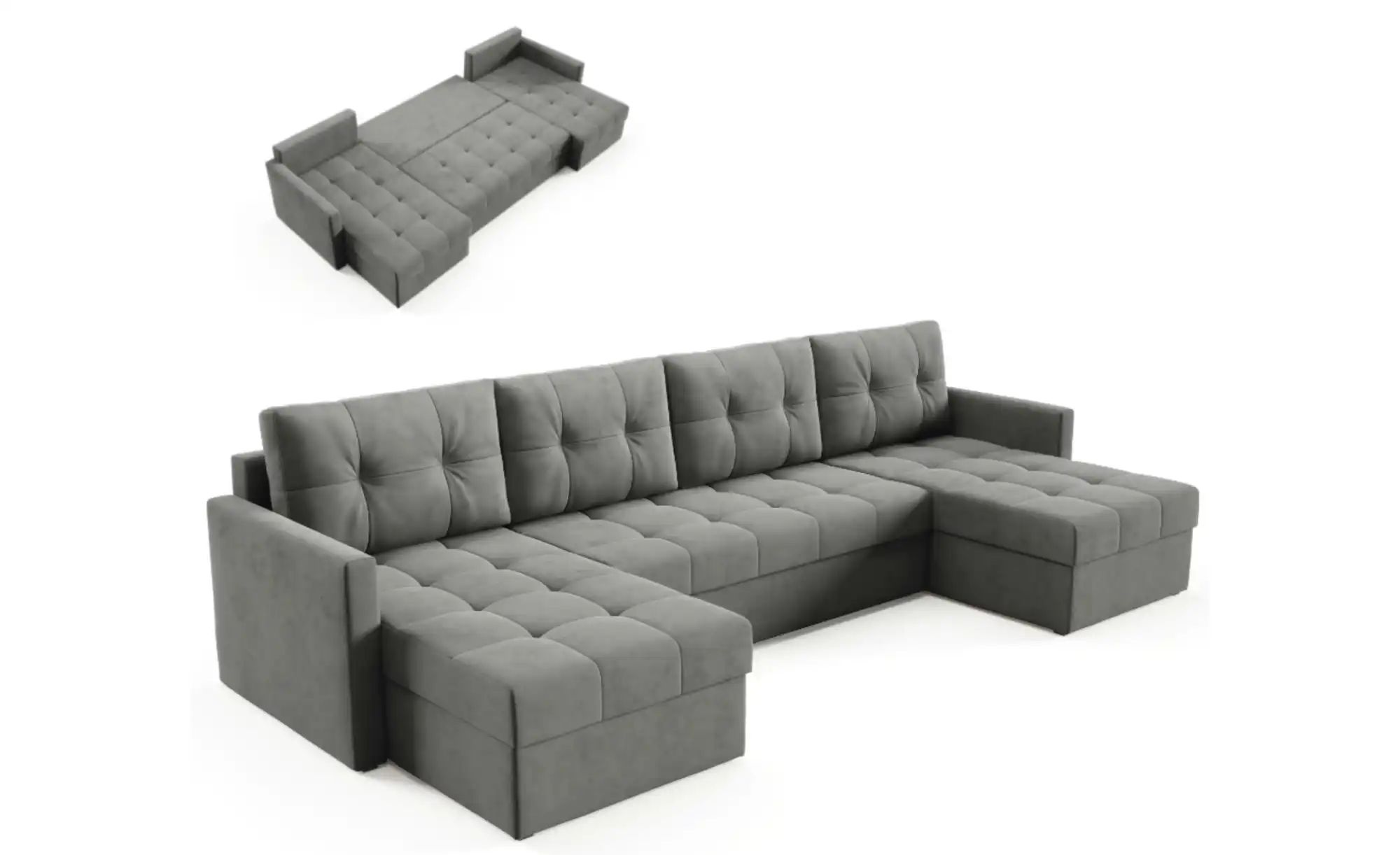 Thumbnail - Wohnlandschaft  Olivia ¦ grau ¦ Maße (cm): B: 301 H: 86 Polstermöbel > Sofas > Wohnlandschaften - Höffner