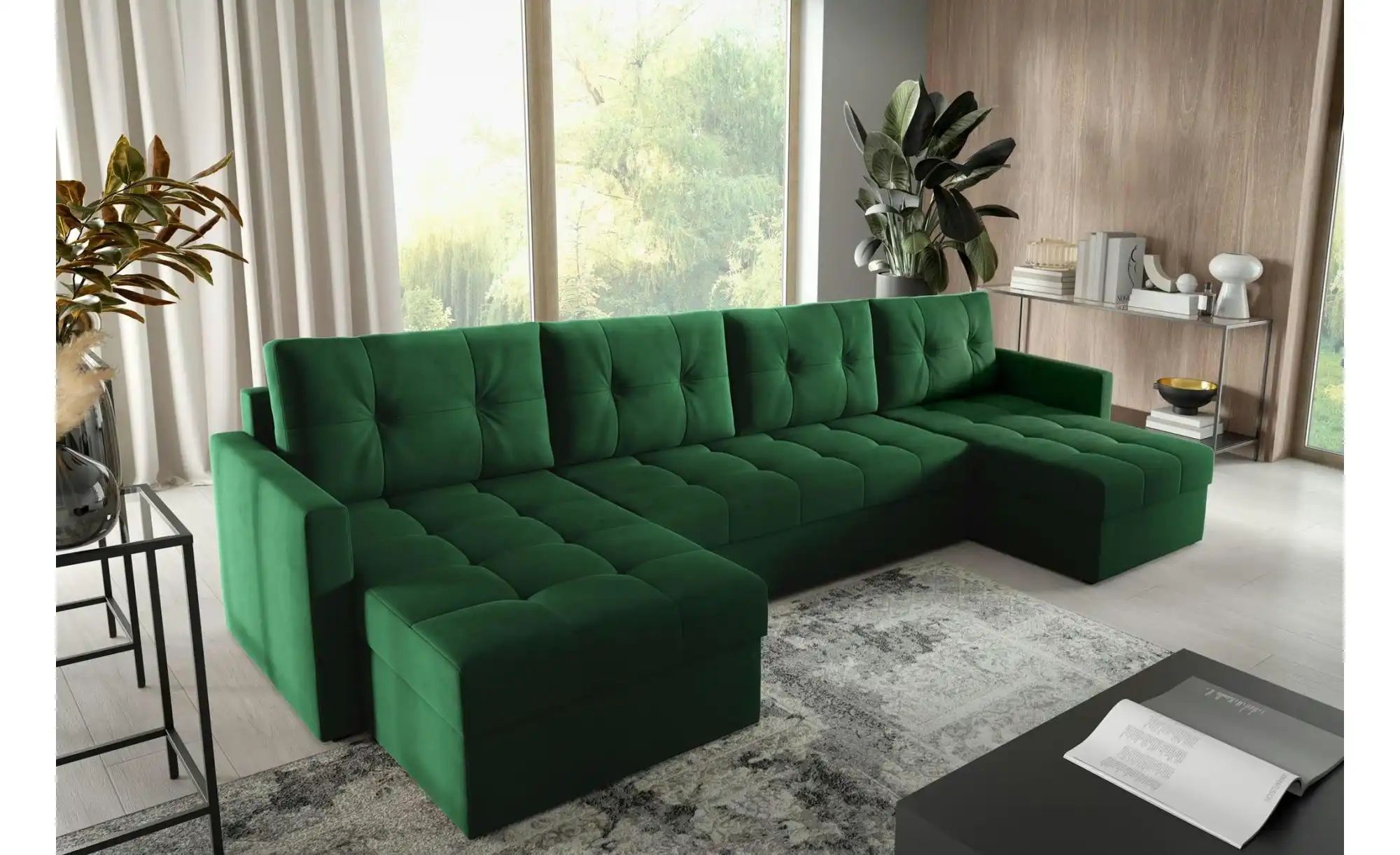 Thumbnail - Wohnlandschaft  Olivia ¦ grün ¦ Maße (cm): B: 301 H: 86 Polstermöbel > Sofas > Wohnlandschaften - Höffner