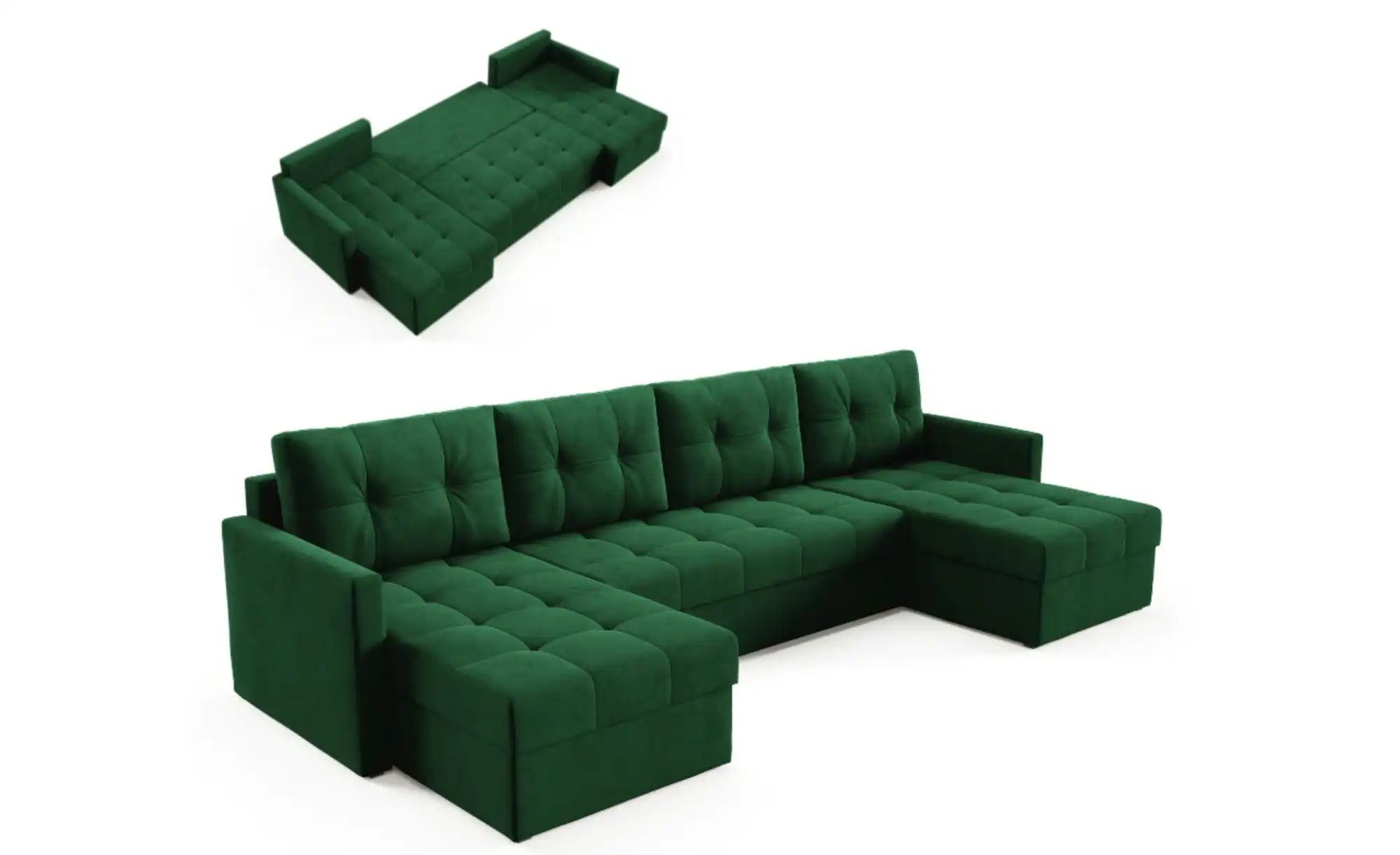 Thumbnail - Wohnlandschaft  Olivia ¦ grün ¦ Maße (cm): B: 301 H: 86 Polstermöbel > Sofas > Wohnlandschaften - Höffner