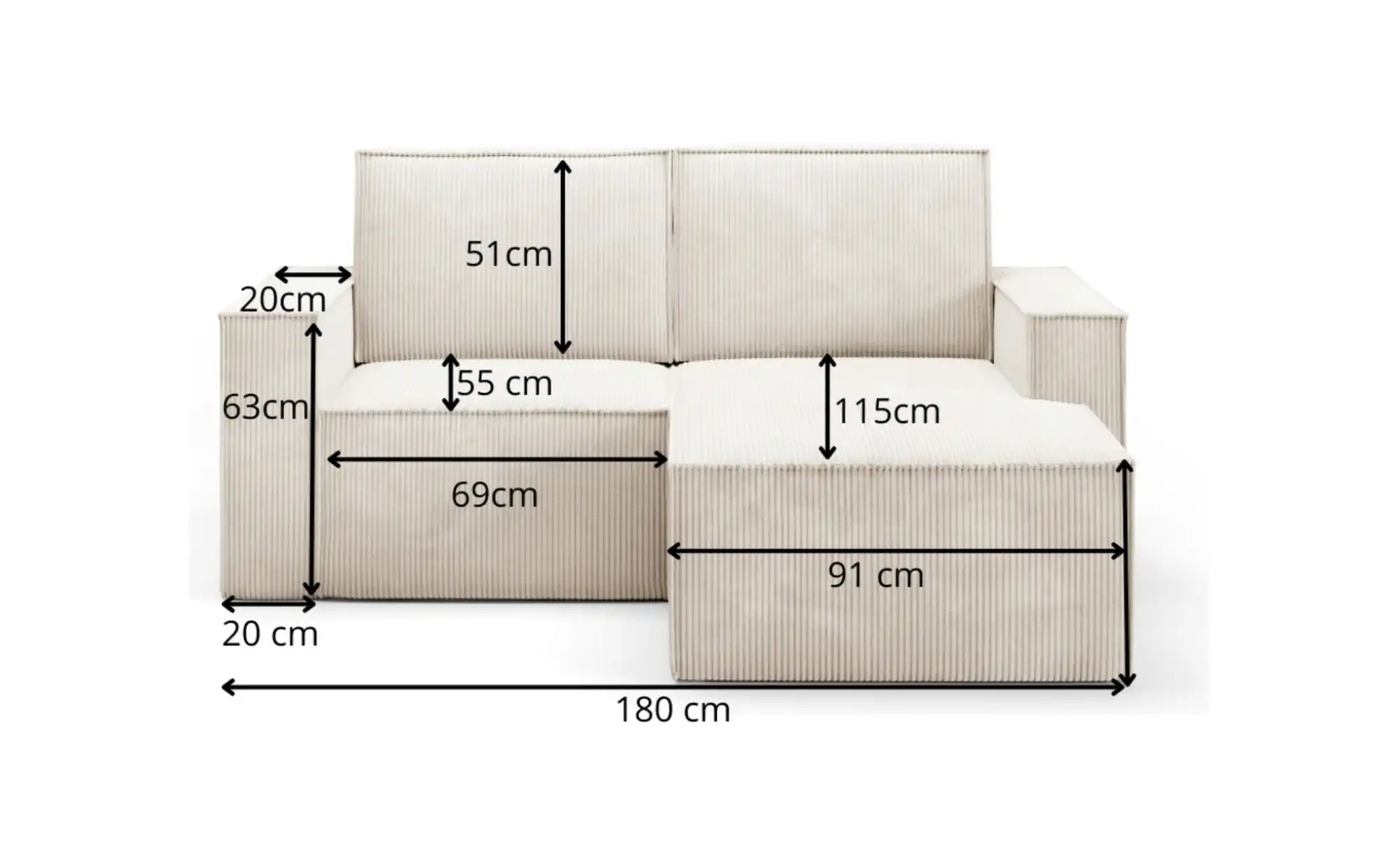 Ecksofa  Orto ¦ rosa/pink ¦ Maße (cm): B: 180 H: 93 Polstermöbel > Sofas > günstig online kaufen