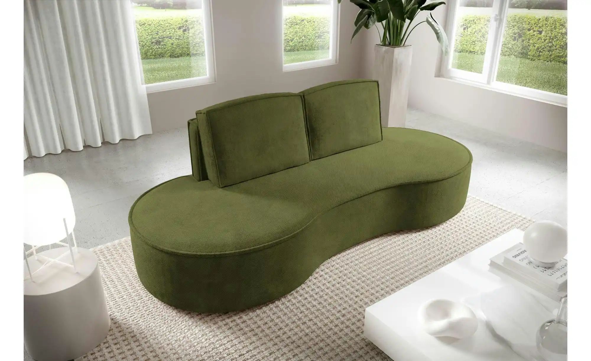 Einzelsofa  Flow ¦ grün ¦ Maße (cm): B: 234 H: 88 Polstermöbel > Sofas > 3- günstig online kaufen