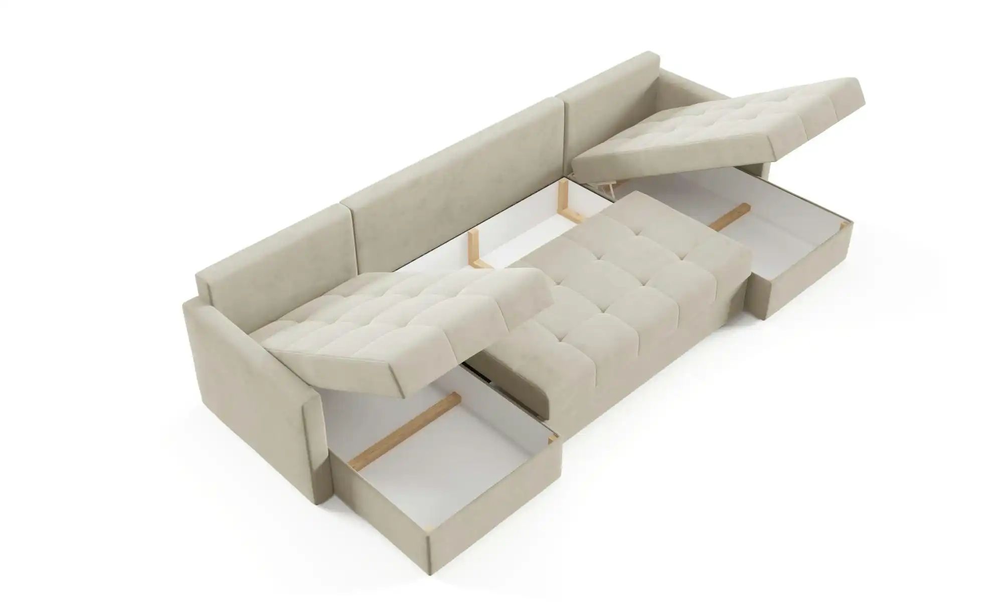 Thumbnail - Wohnlandschaft Olivia ¦ beige ¦ Maße (cm): B: 301 H: 86 Polstermöbel > Sofas > Schlafsofas - Höffner