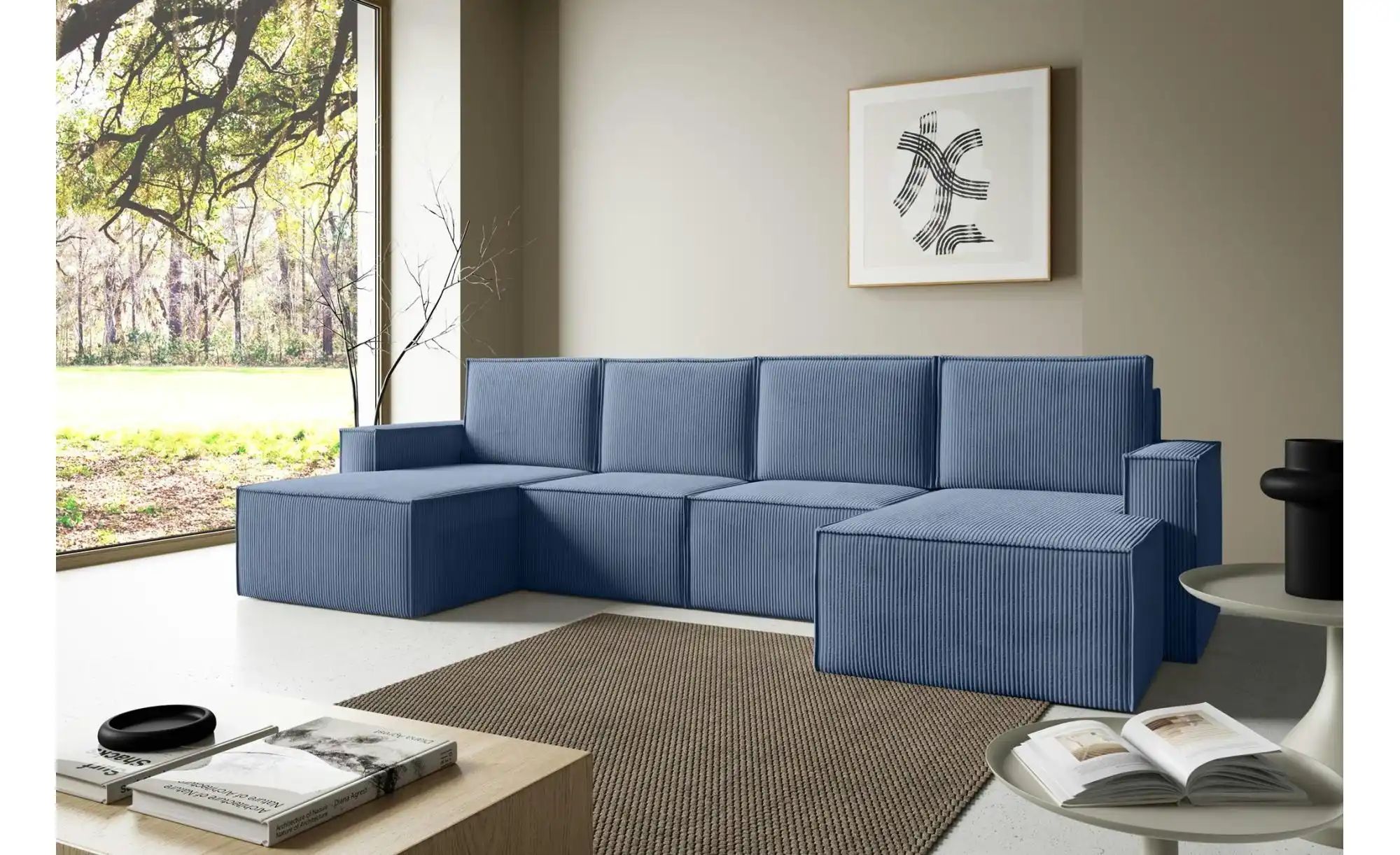 Wohnlandschaft  Orto ¦ blau ¦ Maße (cm): B: 320 H: 93 Polstermöbel > Sofas günstig online kaufen