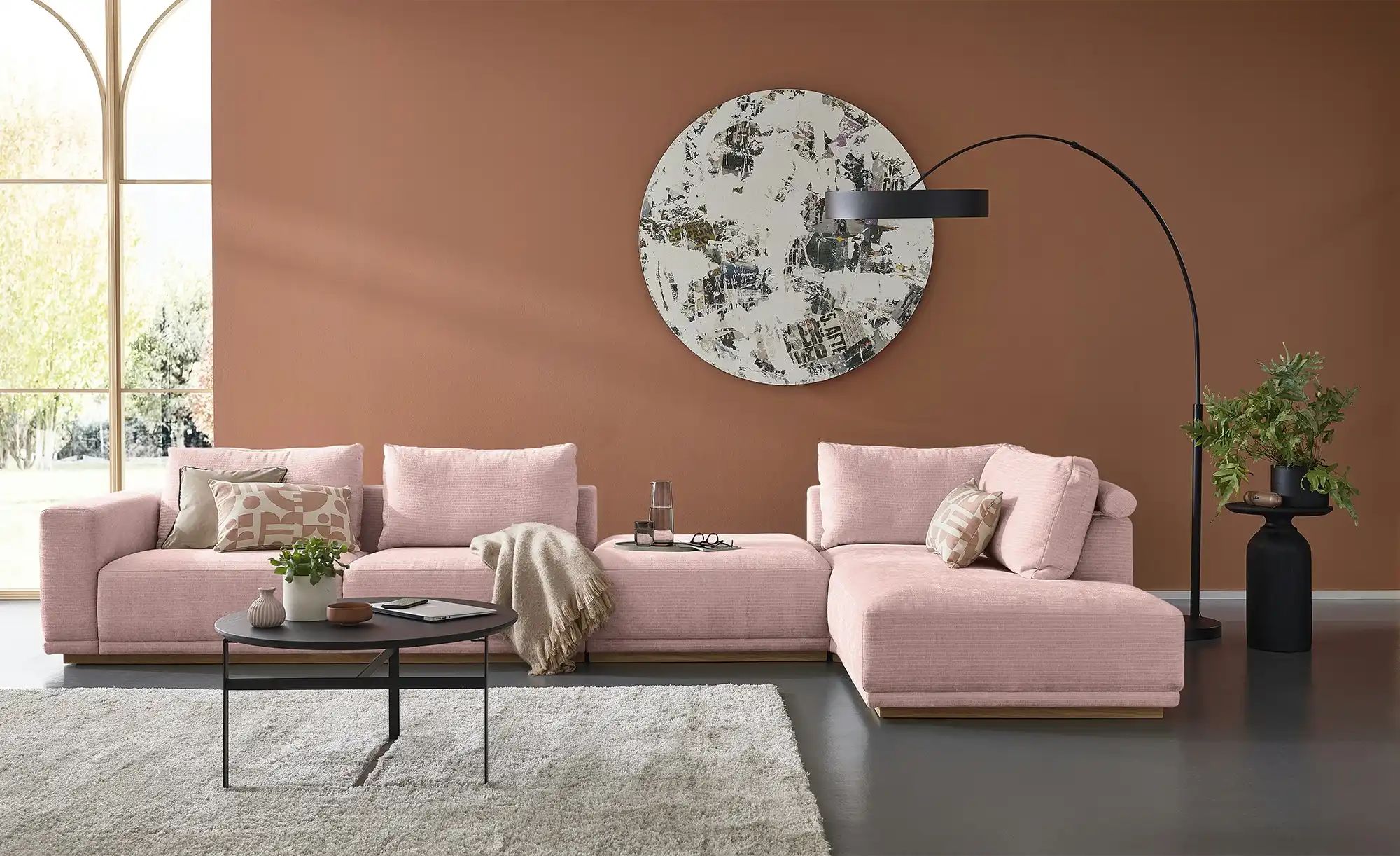 Thumbnail - Musterring Ecksofa JustB! PM200 ¦ rosa/pink ¦ Maße (cm): B: 395 H: 60 T: 202.0 Polstermöbel > Sofas > Ecksofas - Höffne...