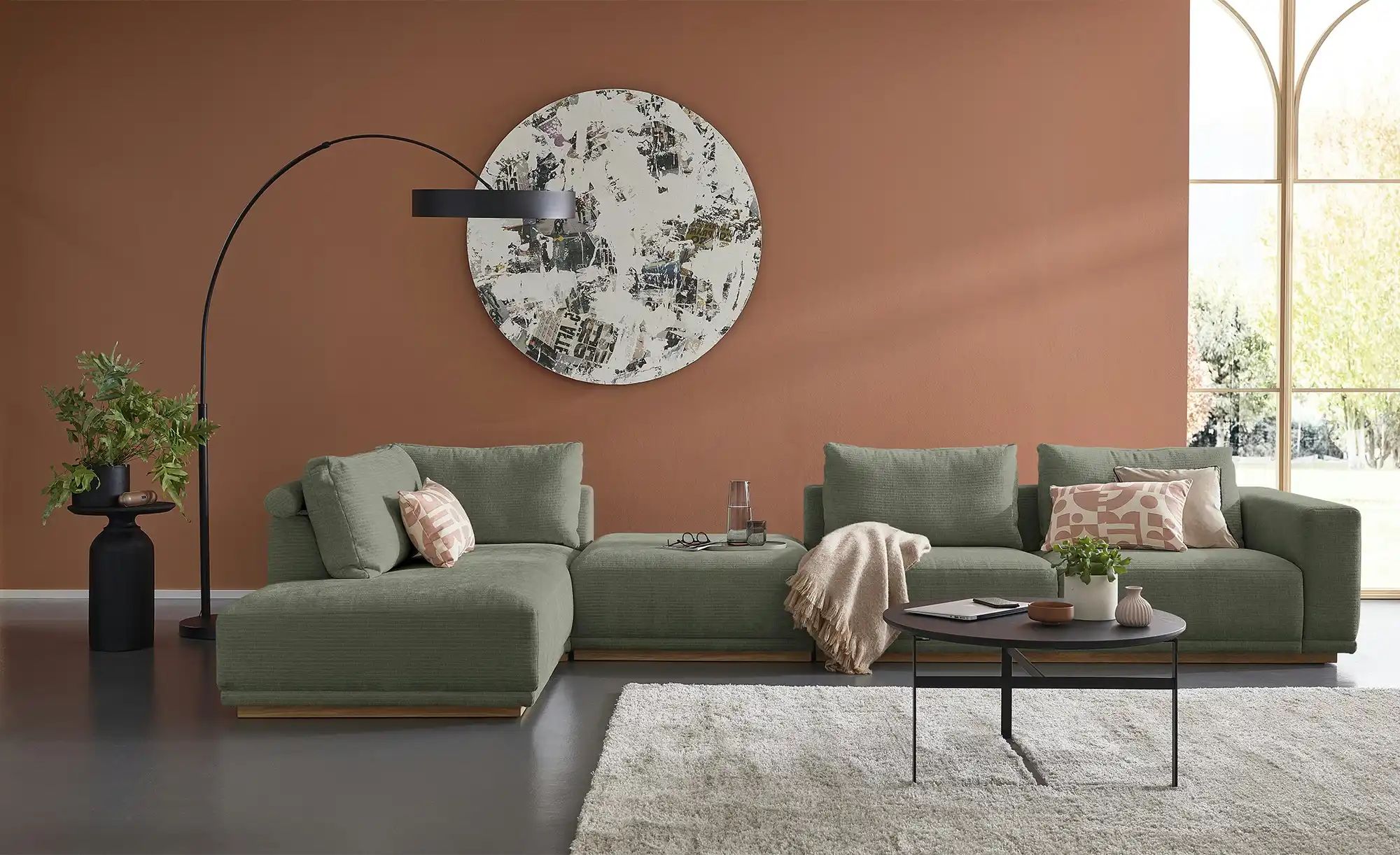 Musterring Ecksofa  JustB! PM200 ¦ grün ¦ Maße (cm): B: 395 H: 60 T: 202.0 günstig online kaufen