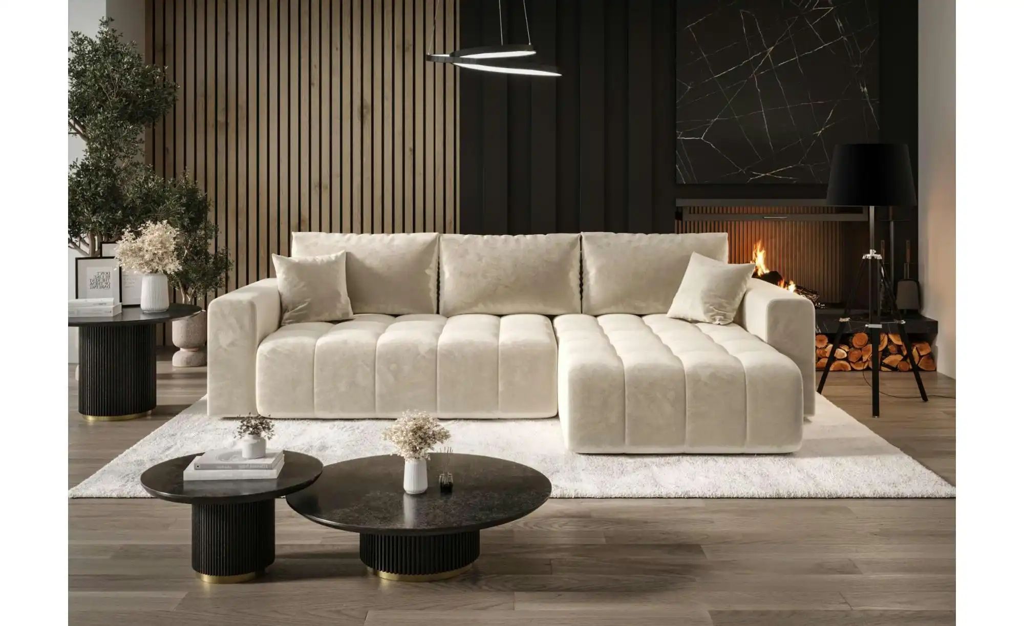 Ecksofa  Milo ¦ beige ¦ Maße (cm): B: 280 H: 85 Polstermöbel > Sofas > 3-Si günstig online kaufen