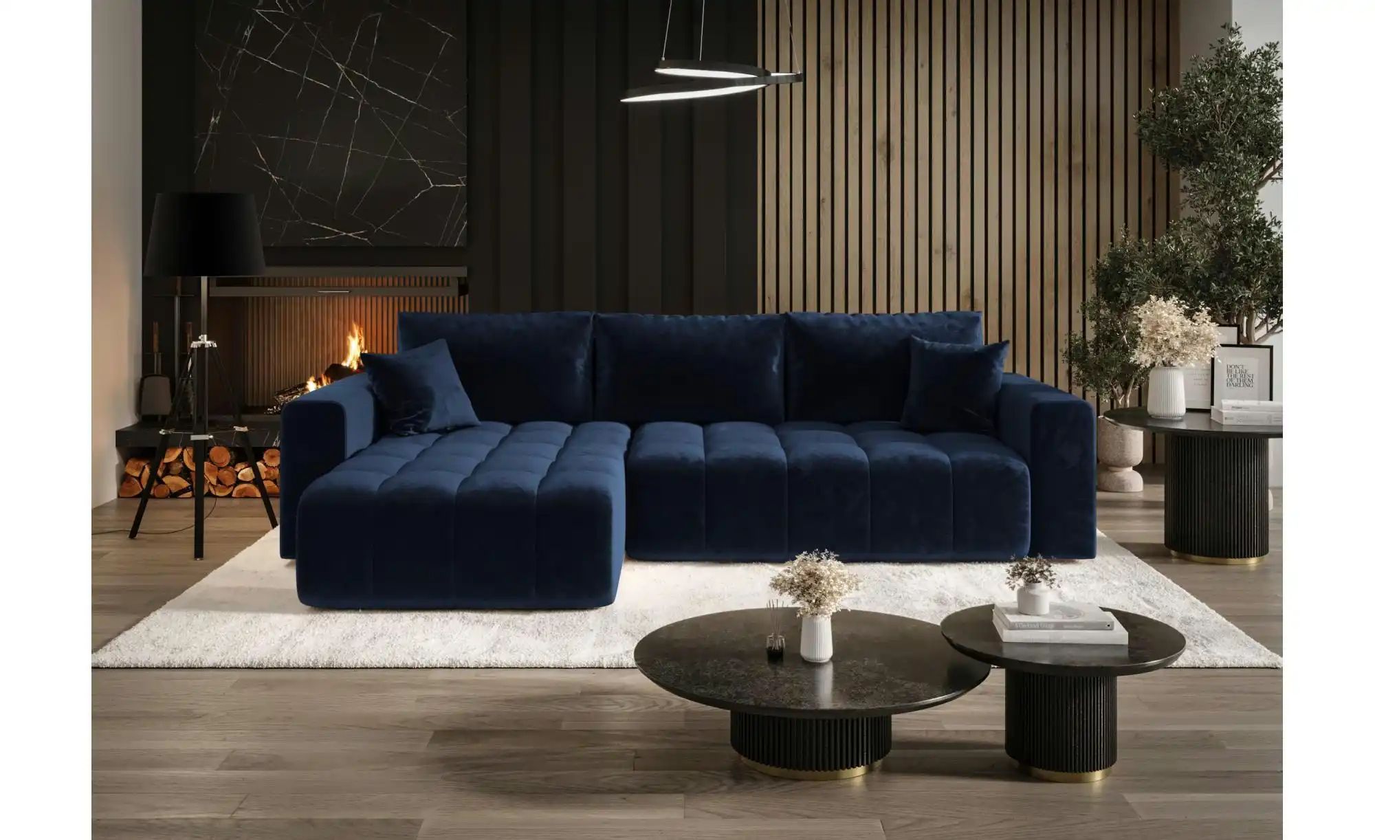 Ecksofa  Milo ¦ blau ¦ Maße (cm): B: 280 H: 85 Polstermöbel > Sofas > 3-Sit günstig online kaufen