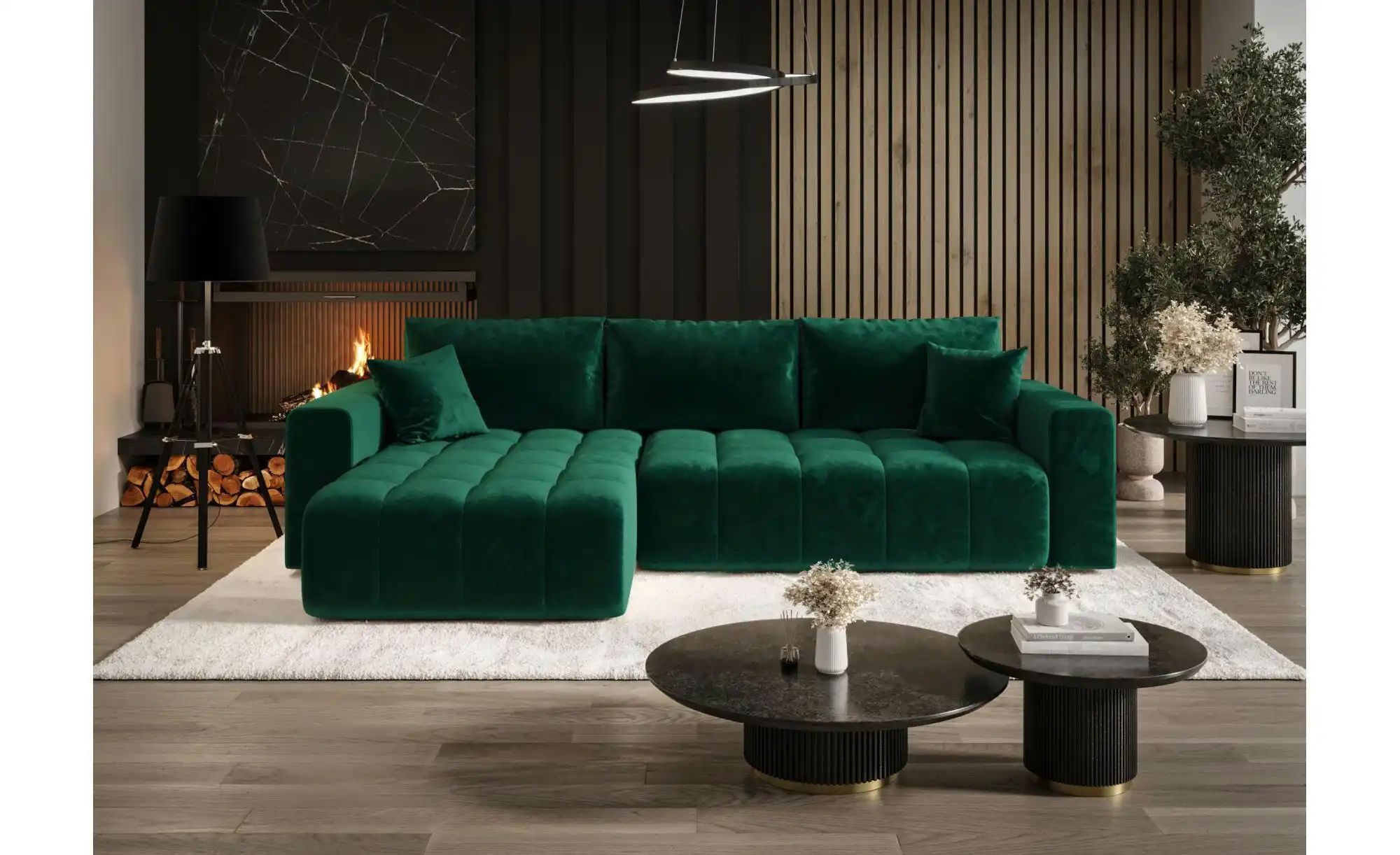 Ecksofa  Milo ¦ grün ¦ Maße (cm): B: 280 H: 85 Polstermöbel > Sofas > 3-Sit günstig online kaufen