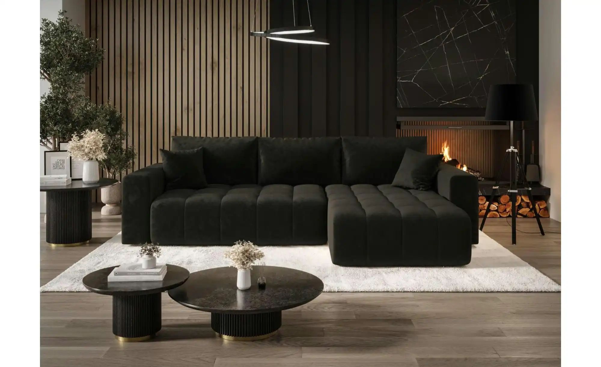 Thumbnail - Ecksofa Milo ¦ schwarz ¦ Maße (cm): B: 280 H: 85 Polstermöbel > Sofas > 3-Sitzer - Höffner