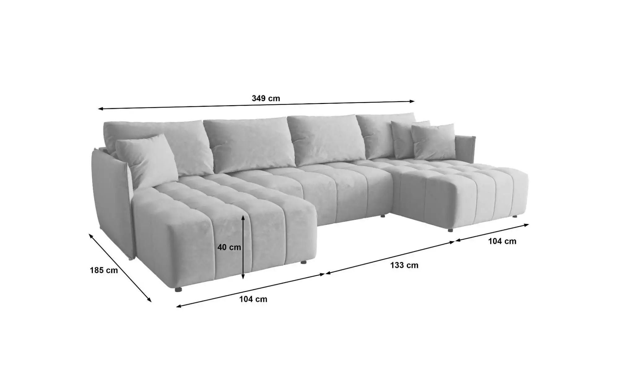 Thumbnail - Wohnlandschaft Onil ¦ grau ¦ Maße (cm): B: 349 H: 85 Polstermöbel > Sofas > Wohnlandschaften - Höffner