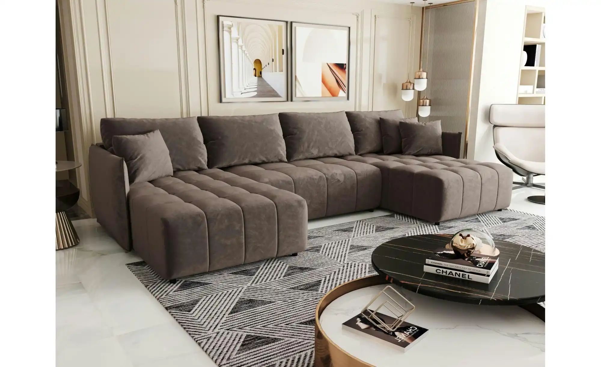 Wohnlandschaft  Onil ¦ braun ¦ Maße (cm): B: 349 H: 85 Polstermöbel > Sofas günstig online kaufen