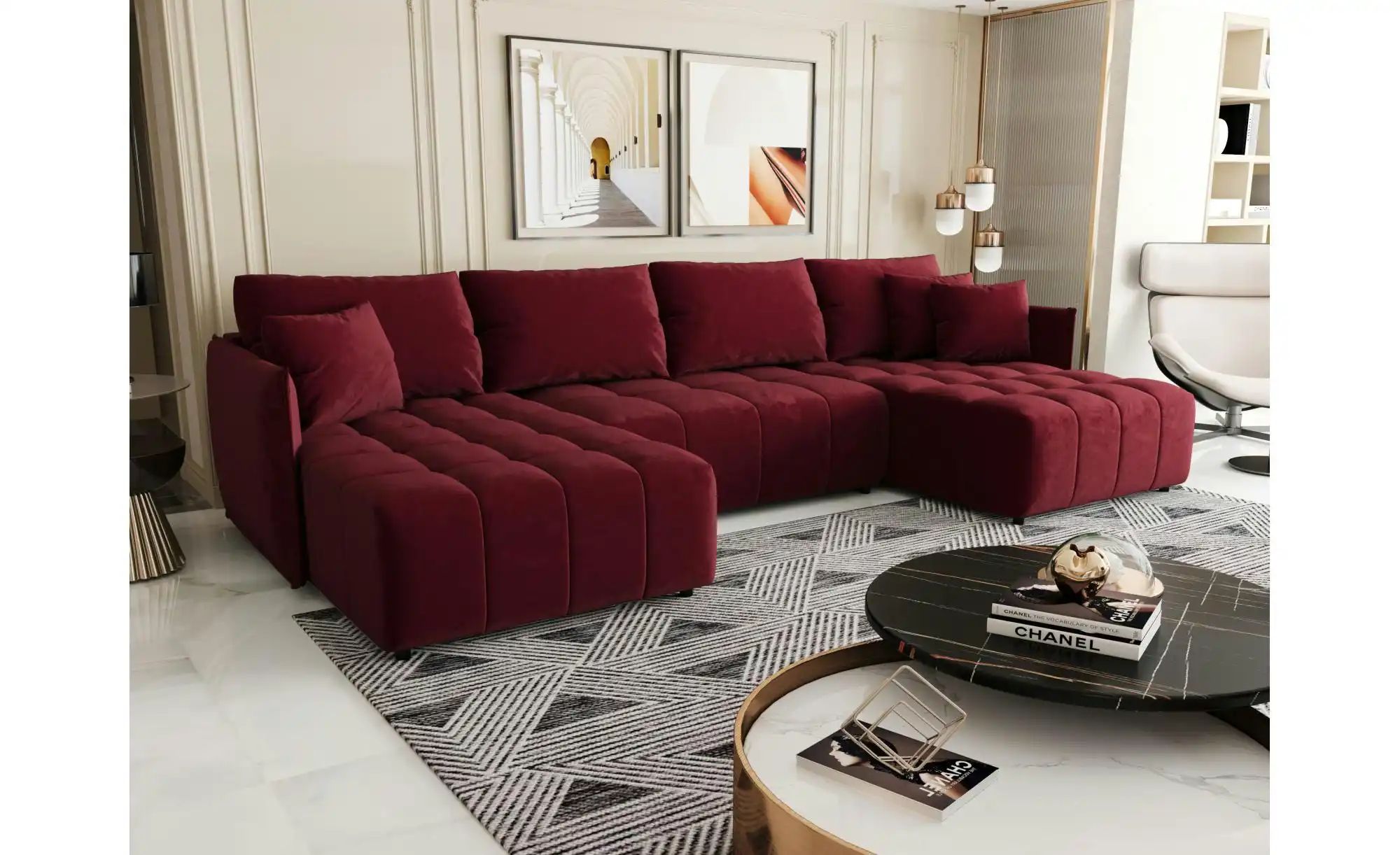 Thumbnail - Wohnlandschaft Onil ¦ rot ¦ Maße (cm): B: 349 H: 85 Polstermöbel > Sofas > Wohnlandschaften - Höffner