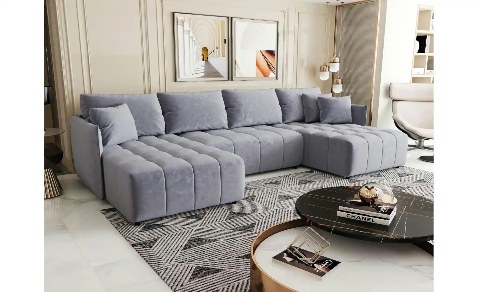 Wohnlandschaft  Onil ¦ grau ¦ Maße (cm): B: 349 H: 85 Polstermöbel > Sofas günstig online kaufen
