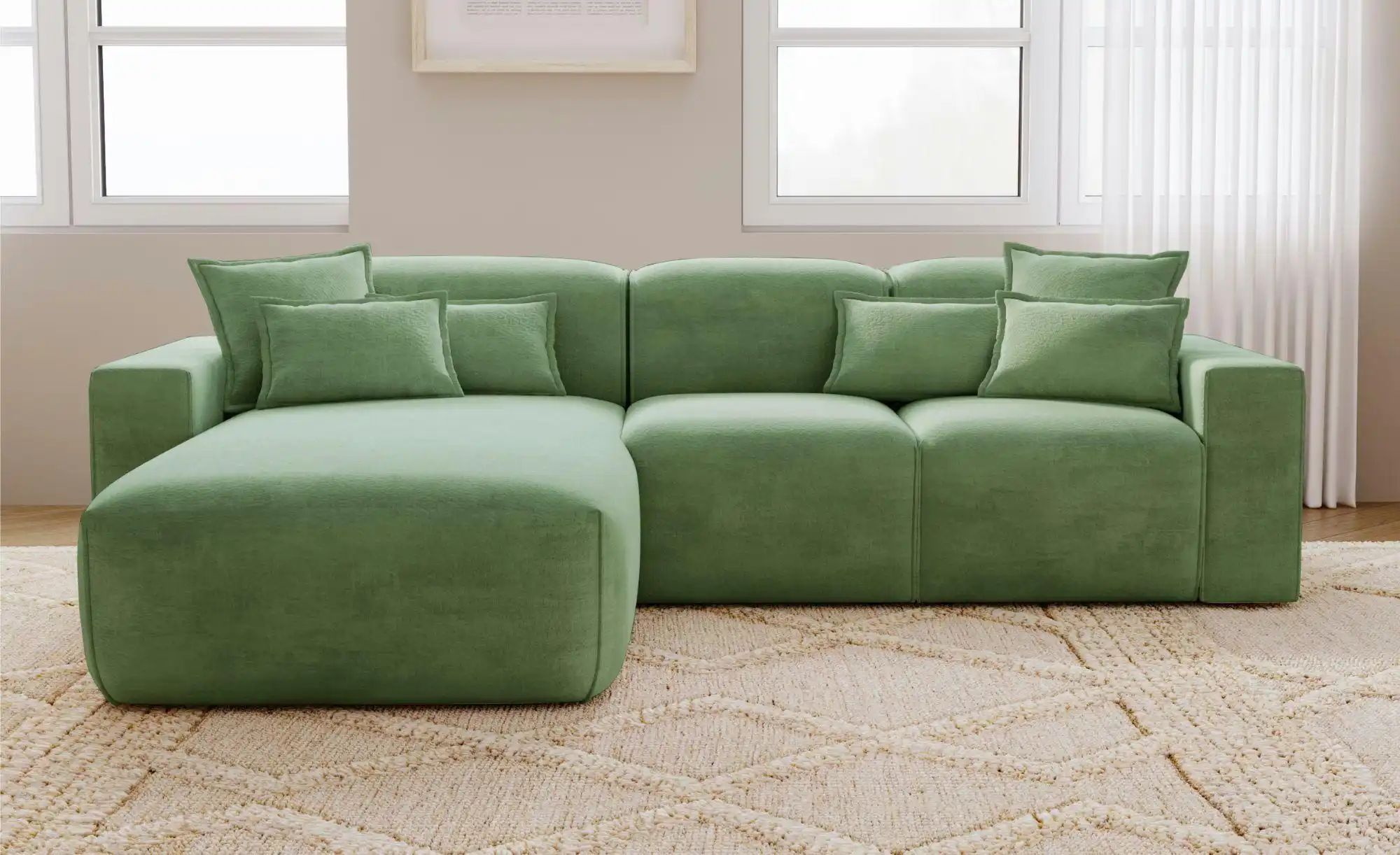 Ecksofa  Leni ¦ grün ¦ Maße (cm): B: 265 H: 74 Polstermöbel > Sofas > 3-Sit günstig online kaufen