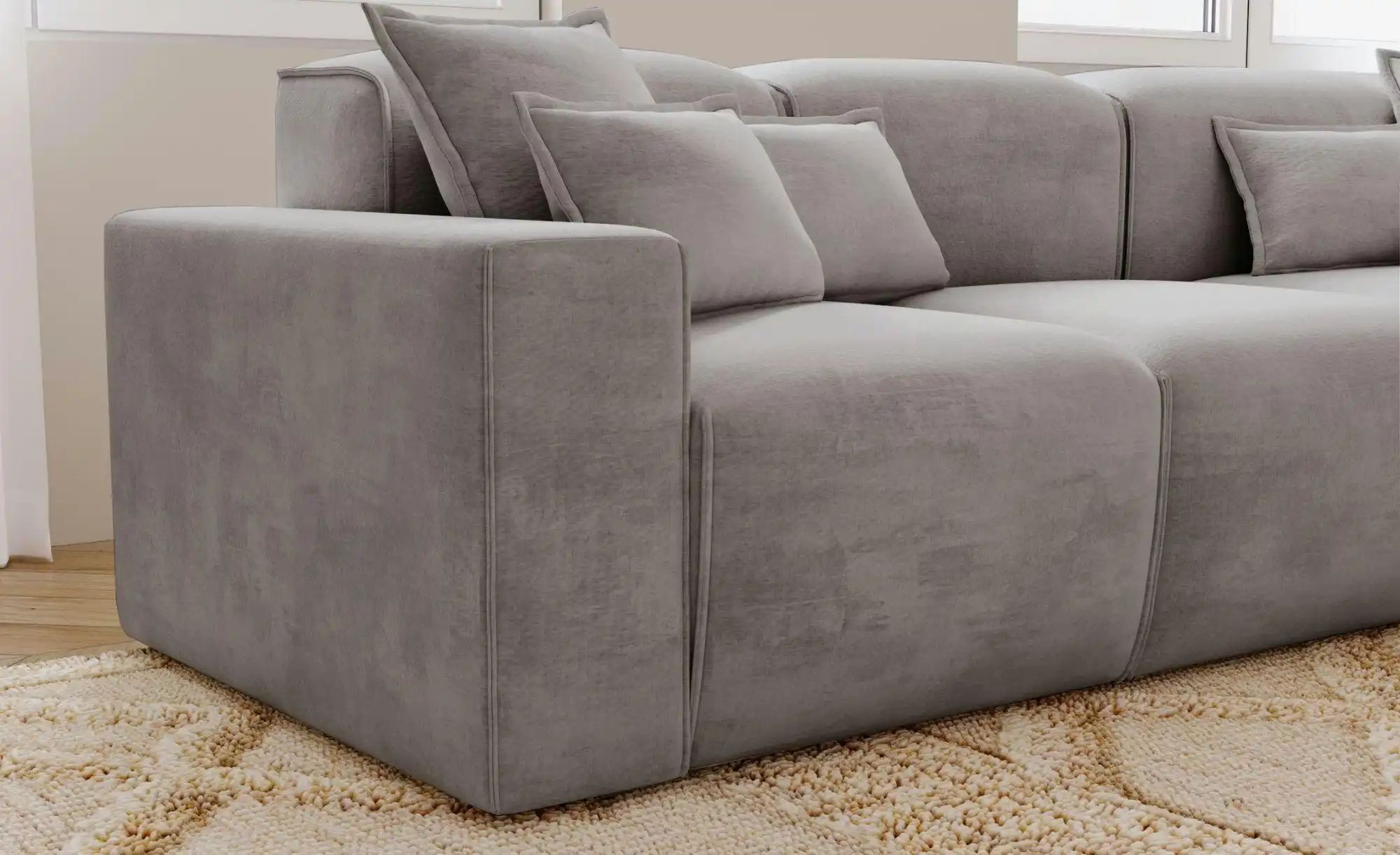 Ecksofa  Leni ¦ grau ¦ Maße (cm): B: 265 H: 74 Polstermöbel > Sofas > 3-Sit günstig online kaufen