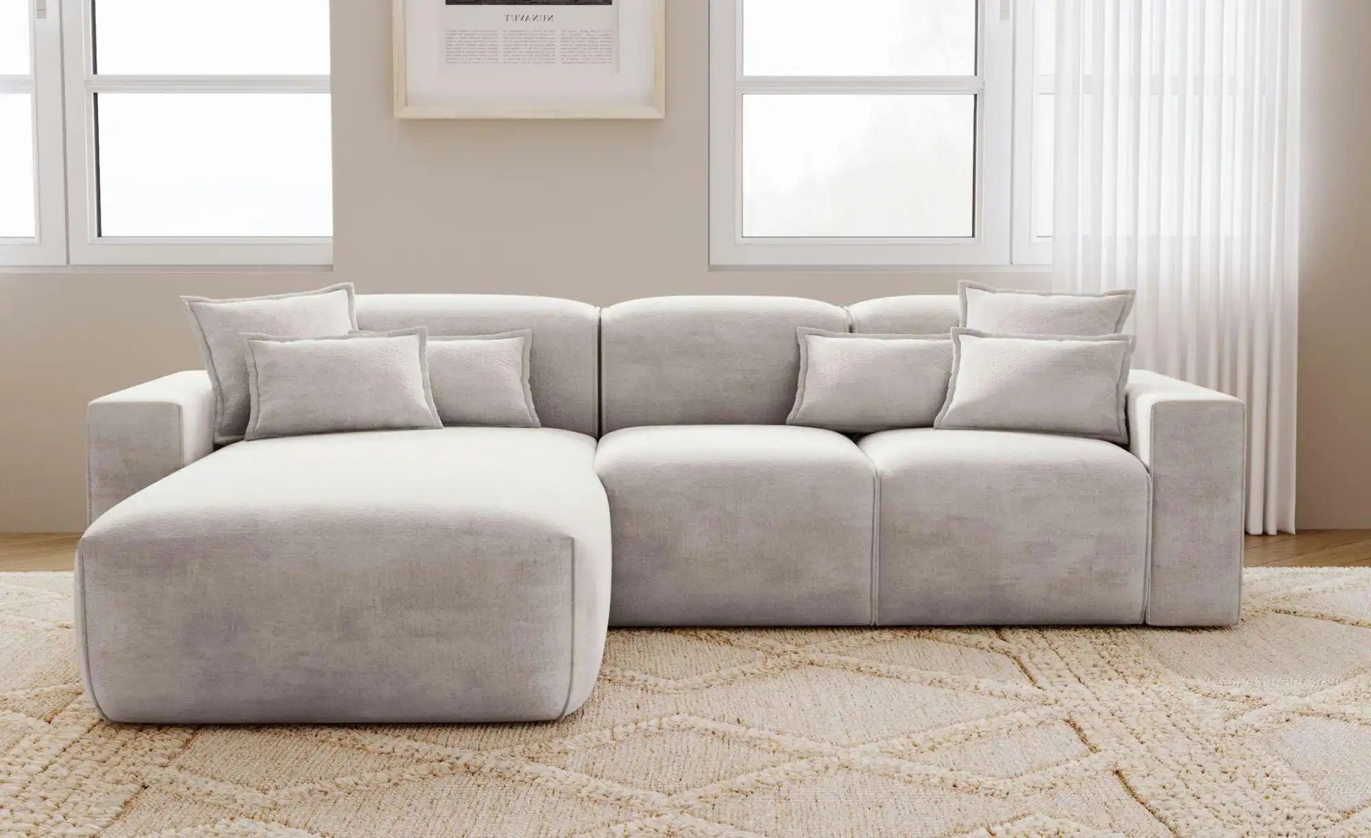 Ecksofa  Leni ¦ grau ¦ Maße (cm): B: 265 H: 74 Polstermöbel > Sofas > 3-Sit günstig online kaufen