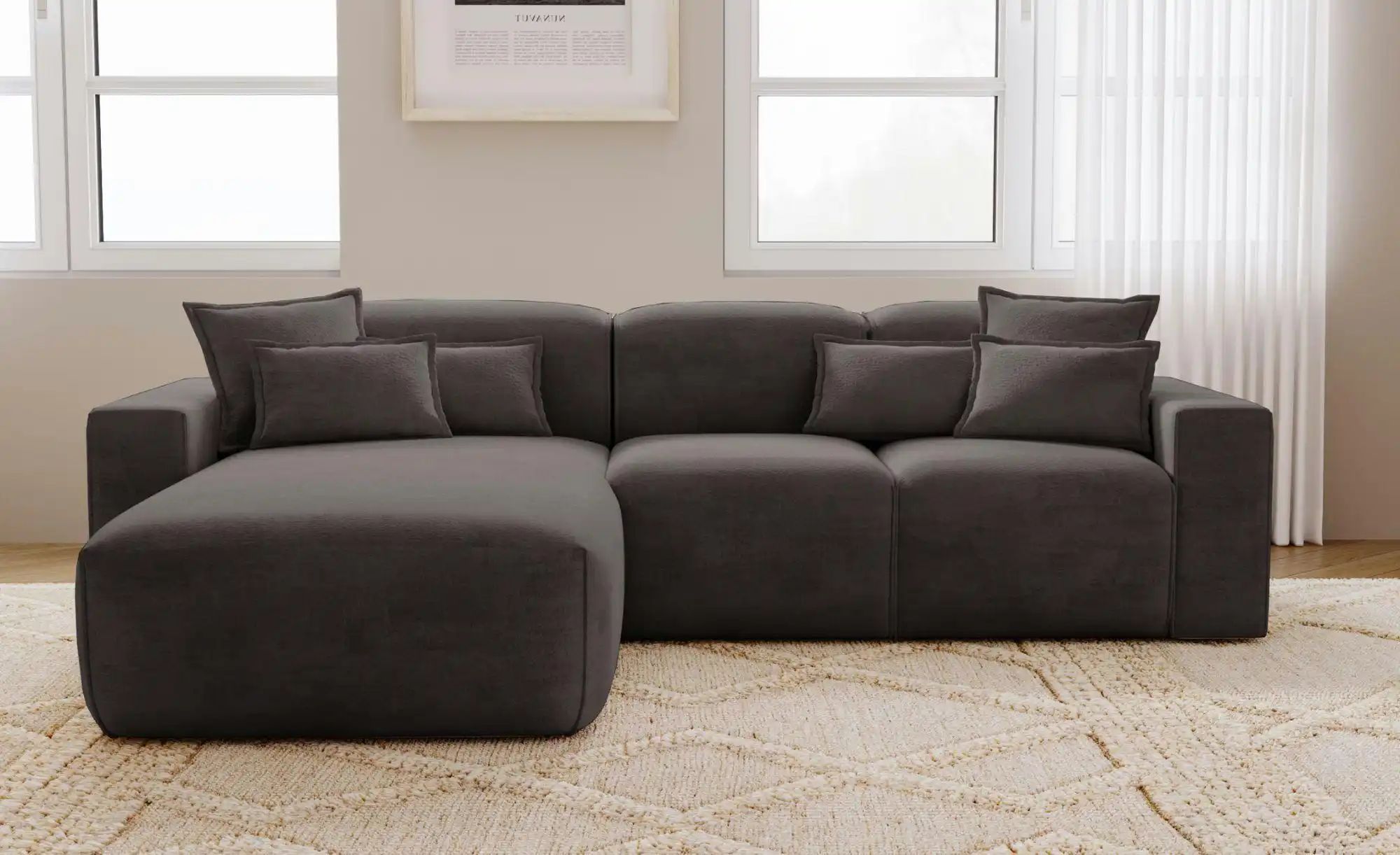 Ecksofa  Leni ¦ grau ¦ Maße (cm): B: 265 H: 74 Polstermöbel > Sofas > Eckso günstig online kaufen