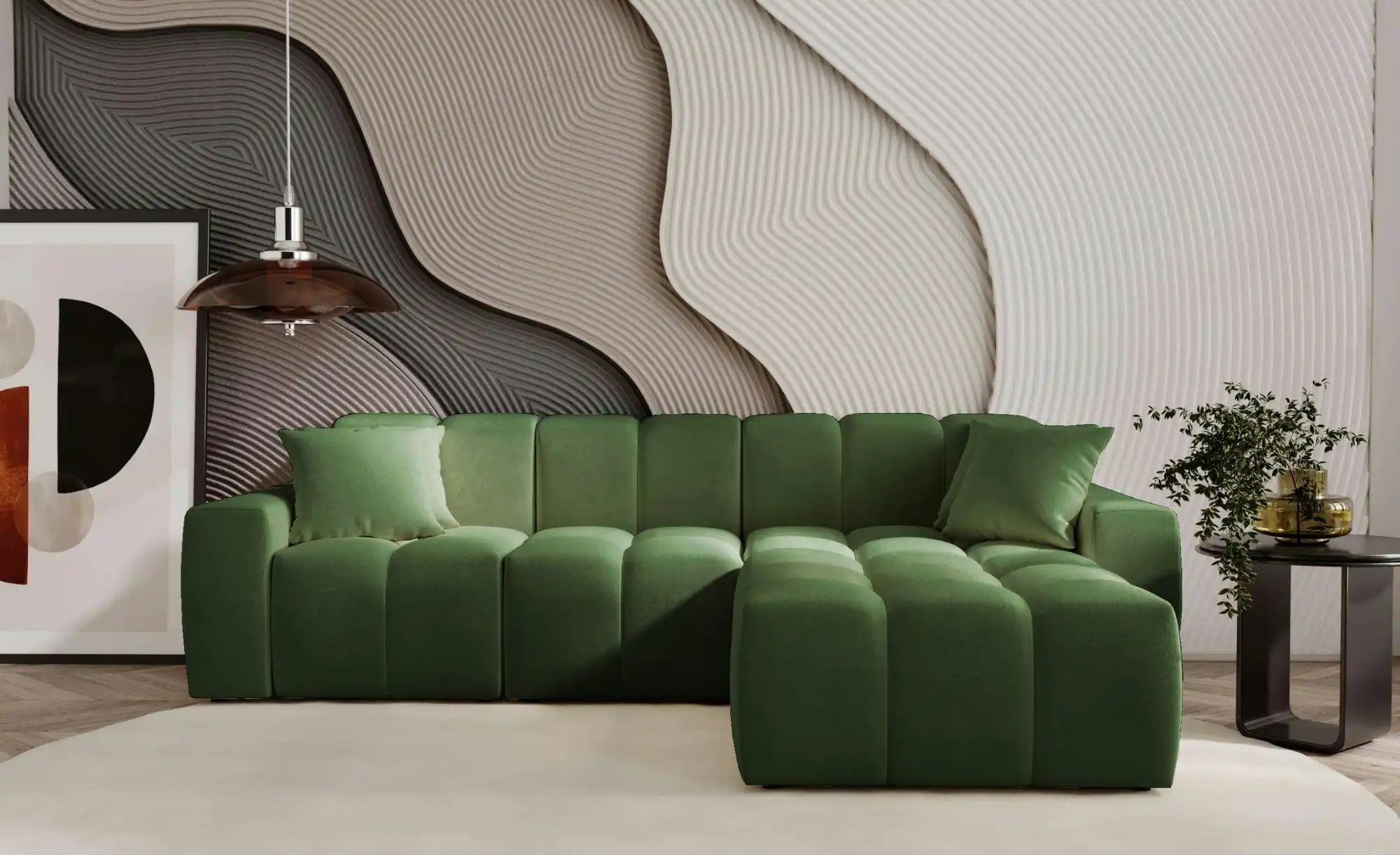 Ecksofa  Colombo ¦ grün ¦ Maße (cm): B: 265 H: 74 Polstermöbel > Sofas > 3- günstig online kaufen