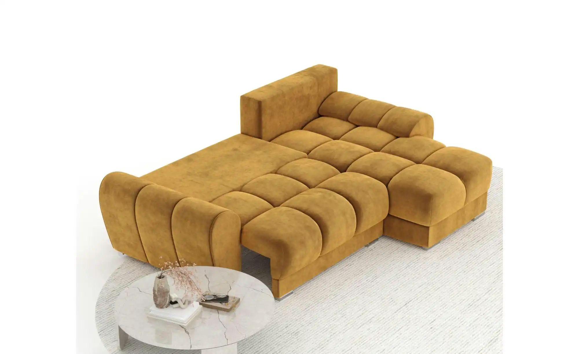 Thumbnail - Ecksofa Peebles ¦ gold ¦ Maße (cm): B: 256 H: 90 Polstermöbel > Sofas > Ecksofas - Höffner
