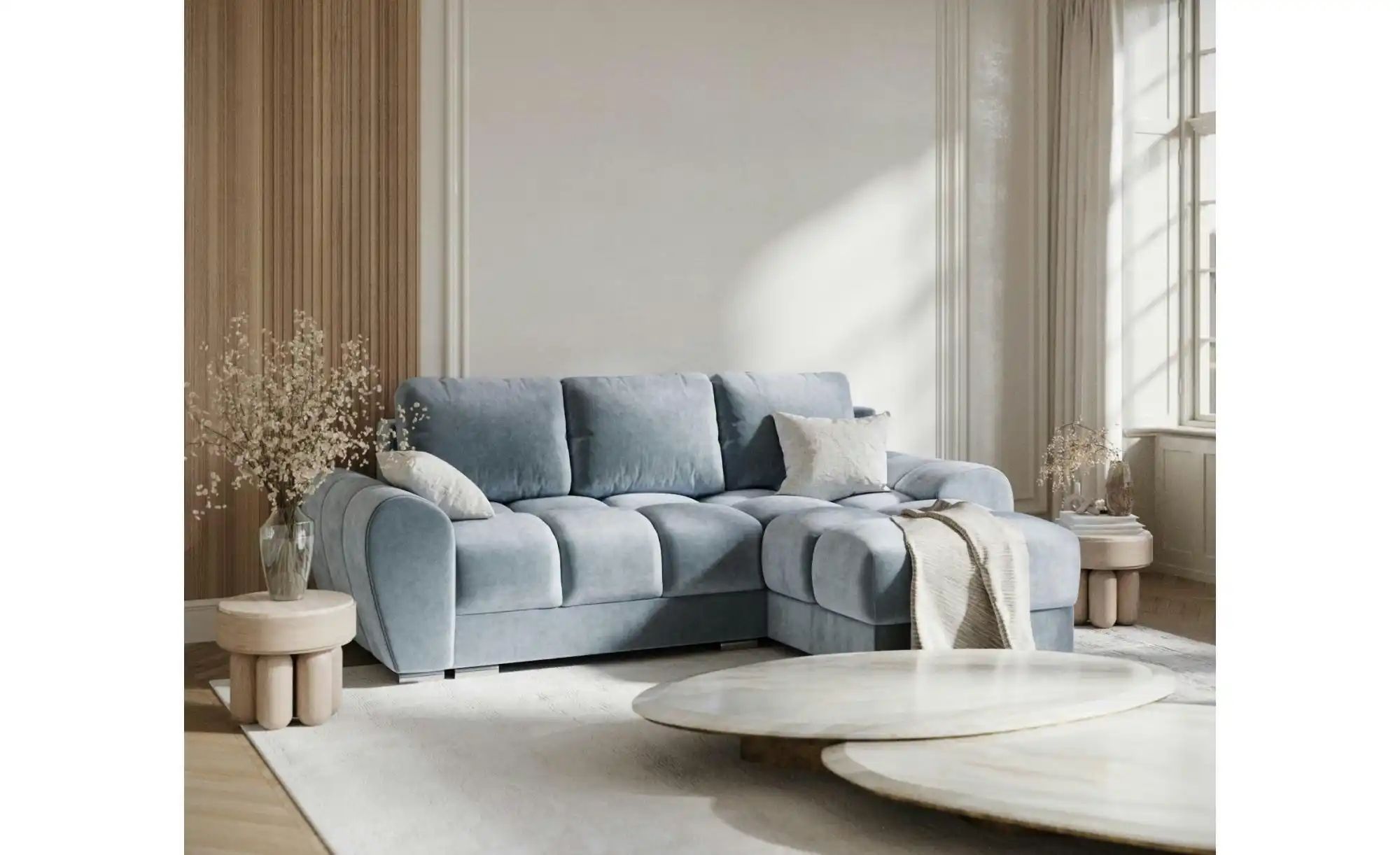 Ecksofa   ¦ blau ¦ Maße (cm): B: 256 H: 90 Polstermöbel > Sofas > Ecksofas günstig online kaufen