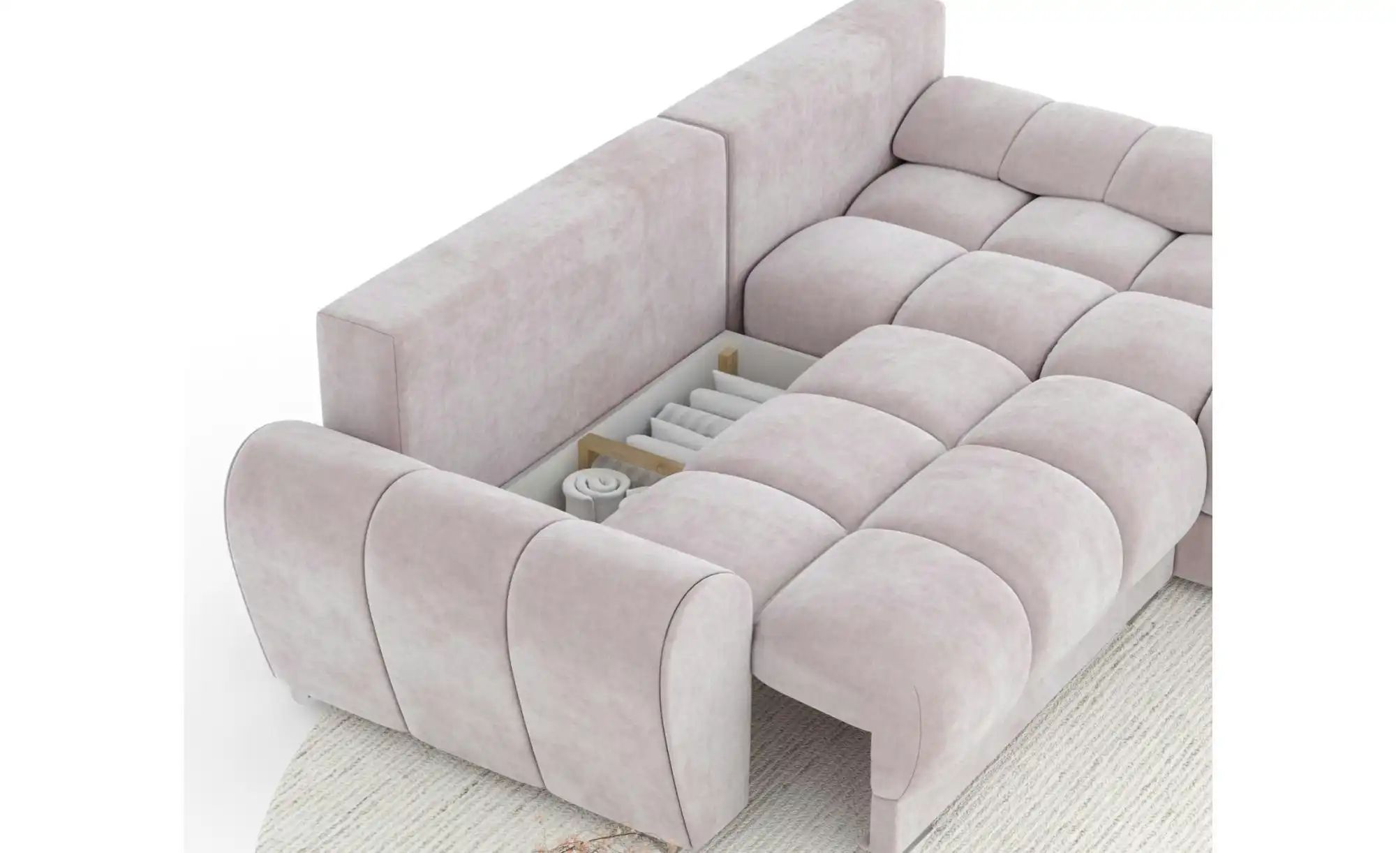 Thumbnail - Ecksofa Peebles ¦ lila/violett ¦ Maße (cm): B: 256 H: 90 Polstermöbel > Sofas > Ecksofas - Höffner