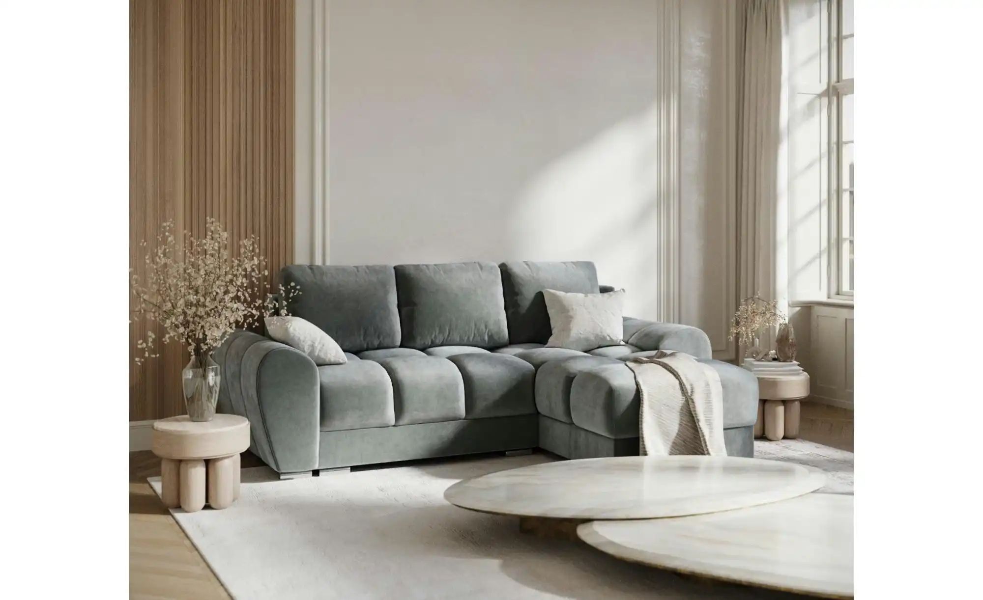 Ecksofa  Peebles ¦ grau ¦ Maße (cm): B: 256 H: 90 Polstermöbel > Sofas > Ec günstig online kaufen