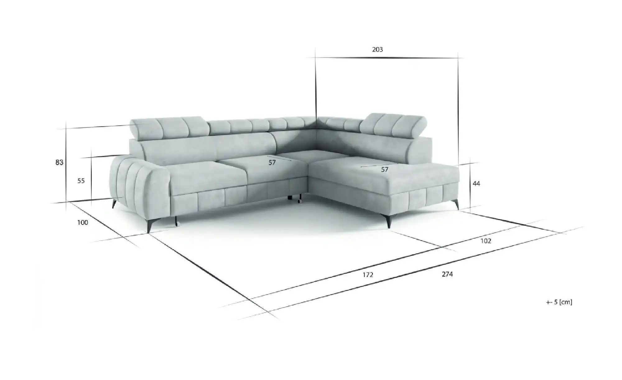 Ecksofa mit Schlaffunktion Lima ¦ grau ¦ Maße (cm): B: 274 H: 83 Polstermöb günstig online kaufen