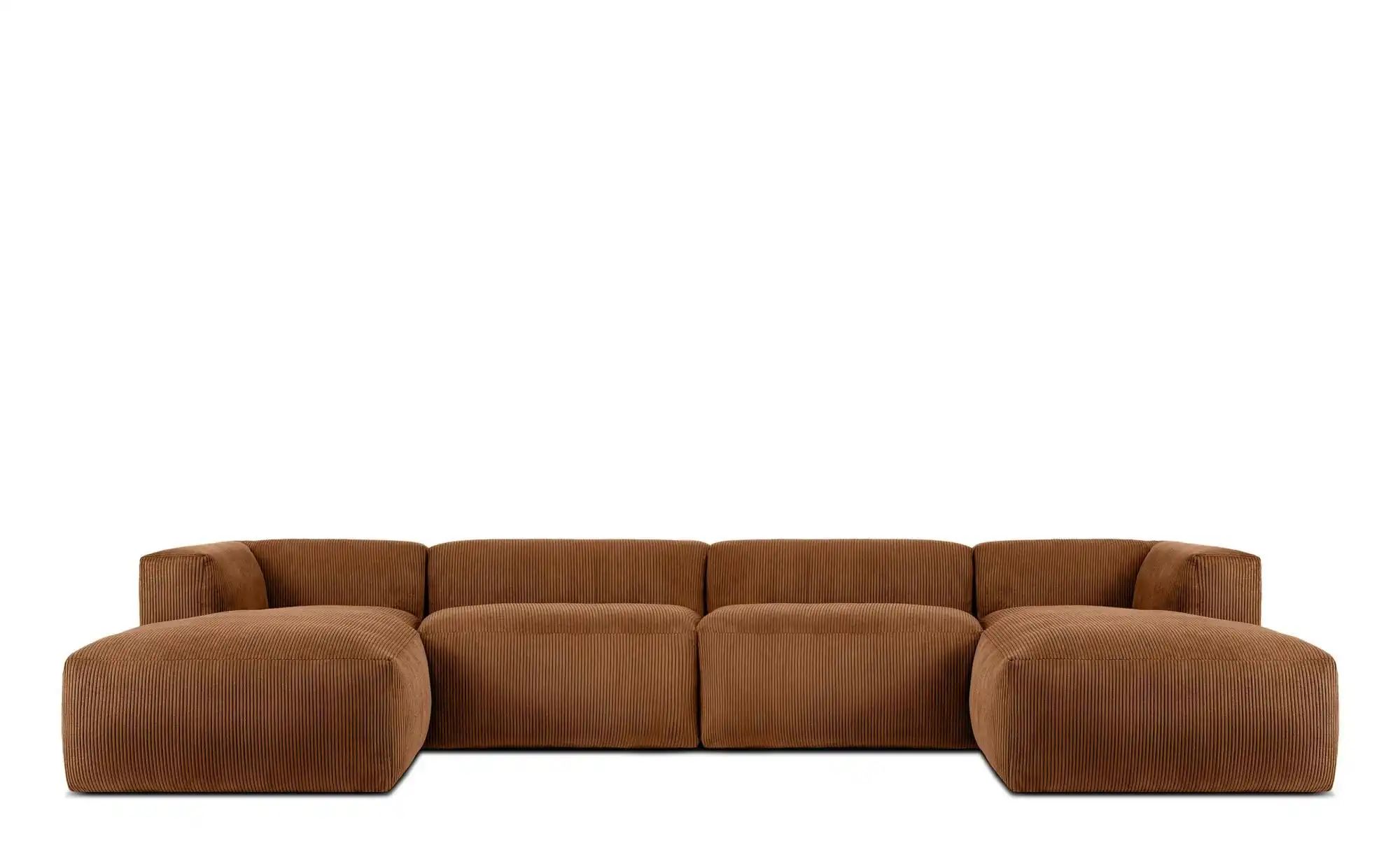 KONSIMO Wohnlandschaft  Buffo ¦ orange ¦ Maße (cm): B: 400 H: 73 Polstermöb günstig online kaufen