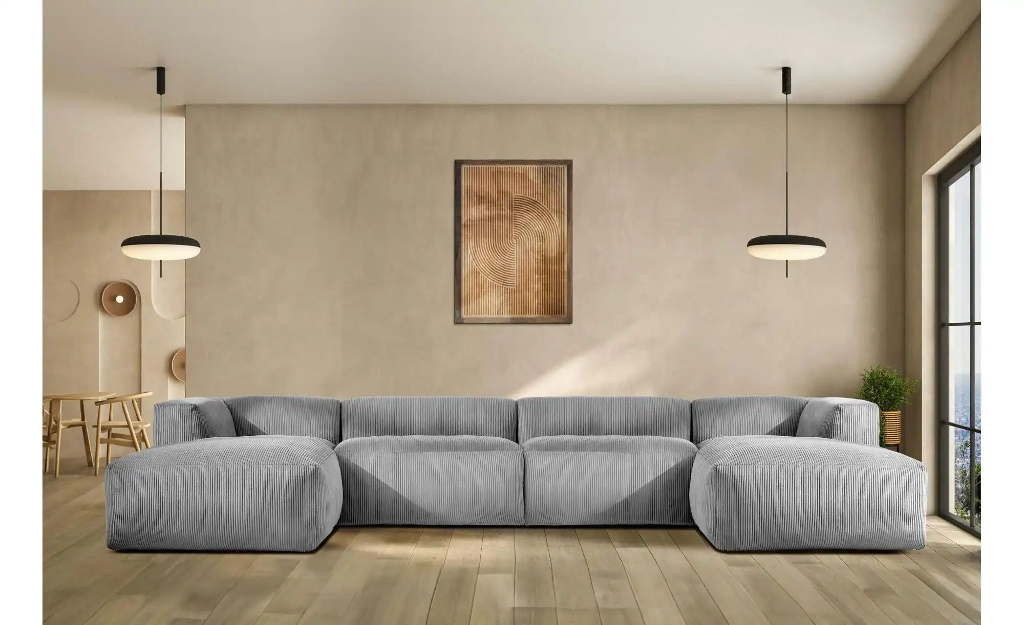 KONSIMO Wohnlandschaft   ¦ grau ¦ Maße (cm): B: 400 H: 73 Polstermöbel > So günstig online kaufen