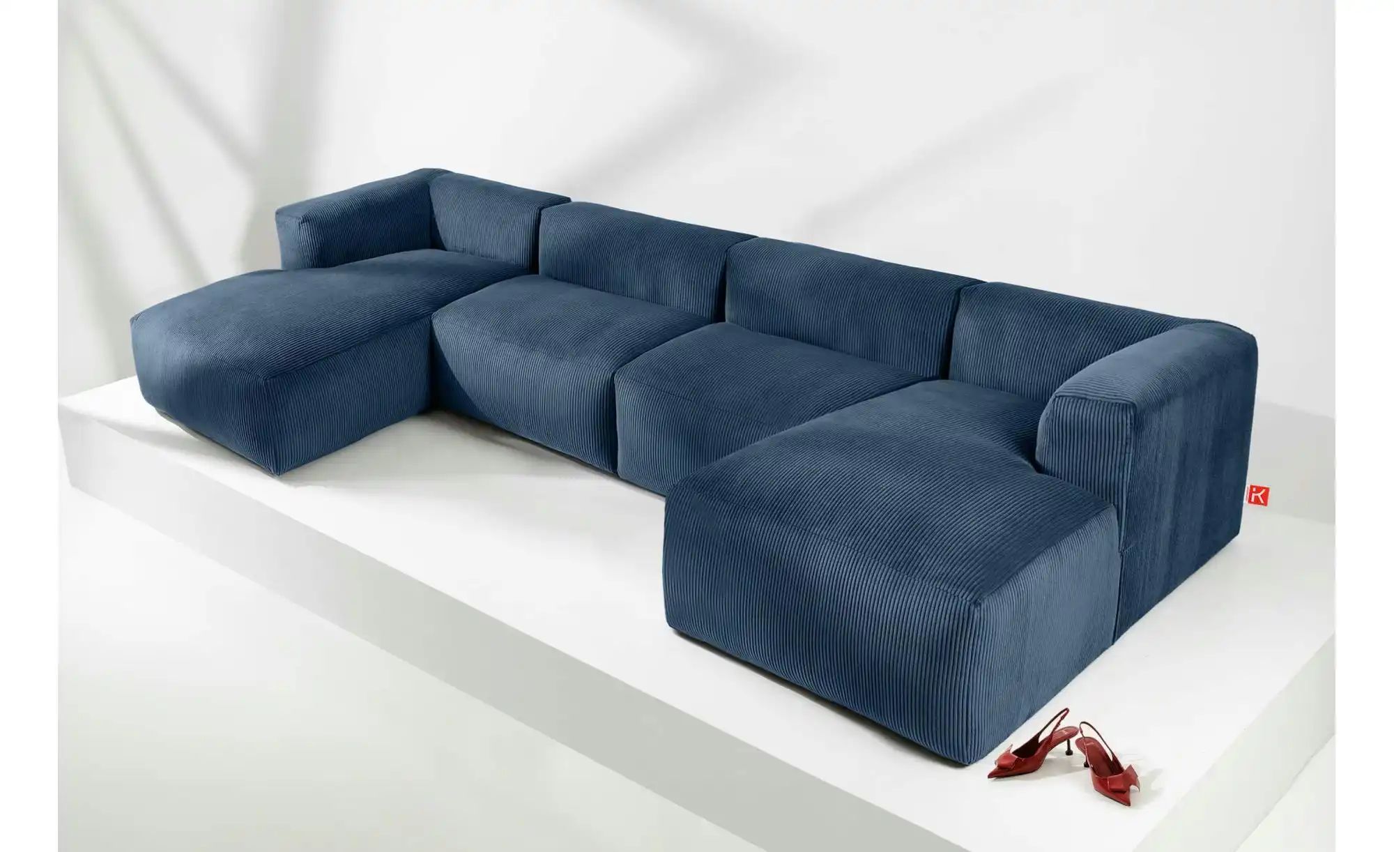 Thumbnail - KONSIMO Wohnlandschaft  Buffo ¦ blau ¦ Maße (cm): B: 400 H: 73 Polstermöbel > Sofas > Wohnlandschaften - Höffner