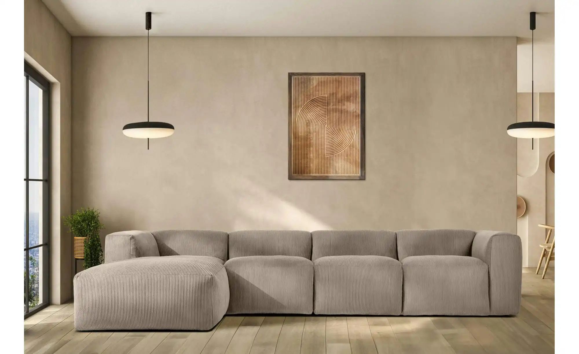 KONSIMO Ecksofa   ¦ beige ¦ Maße (cm): B: 365 H: 73 Polstermöbel > Sofas > günstig online kaufen