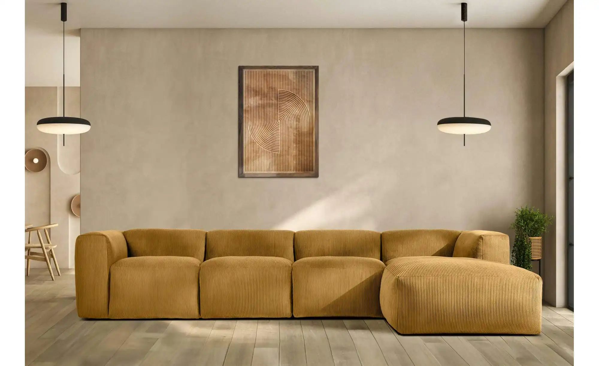 KONSIMO Ecksofa  Buffo ¦ gelb ¦ Maße (cm): B: 365 H: 73 Polstermöbel > Sofa günstig online kaufen